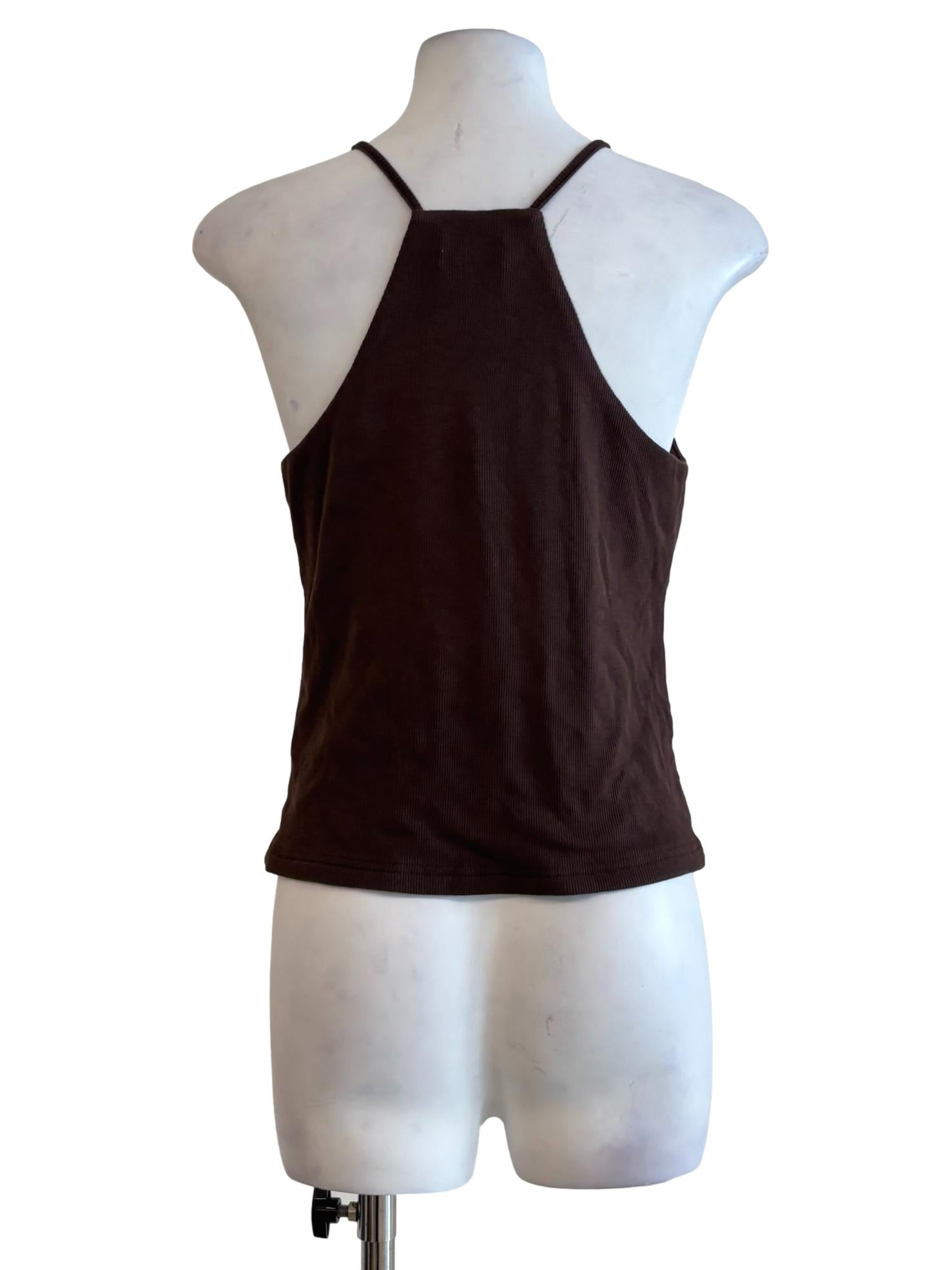 Chocolate Ribbed Padded Top