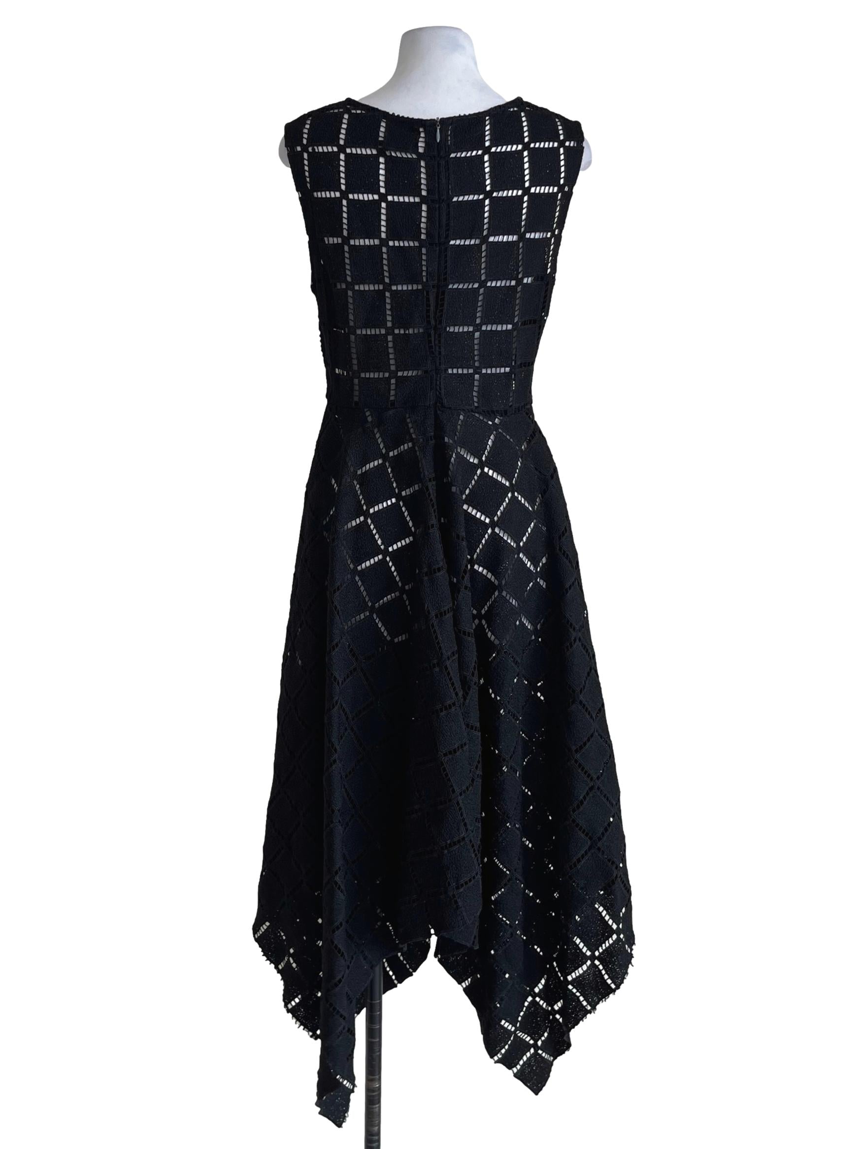 Black Gingham Sheer A-Line Dress