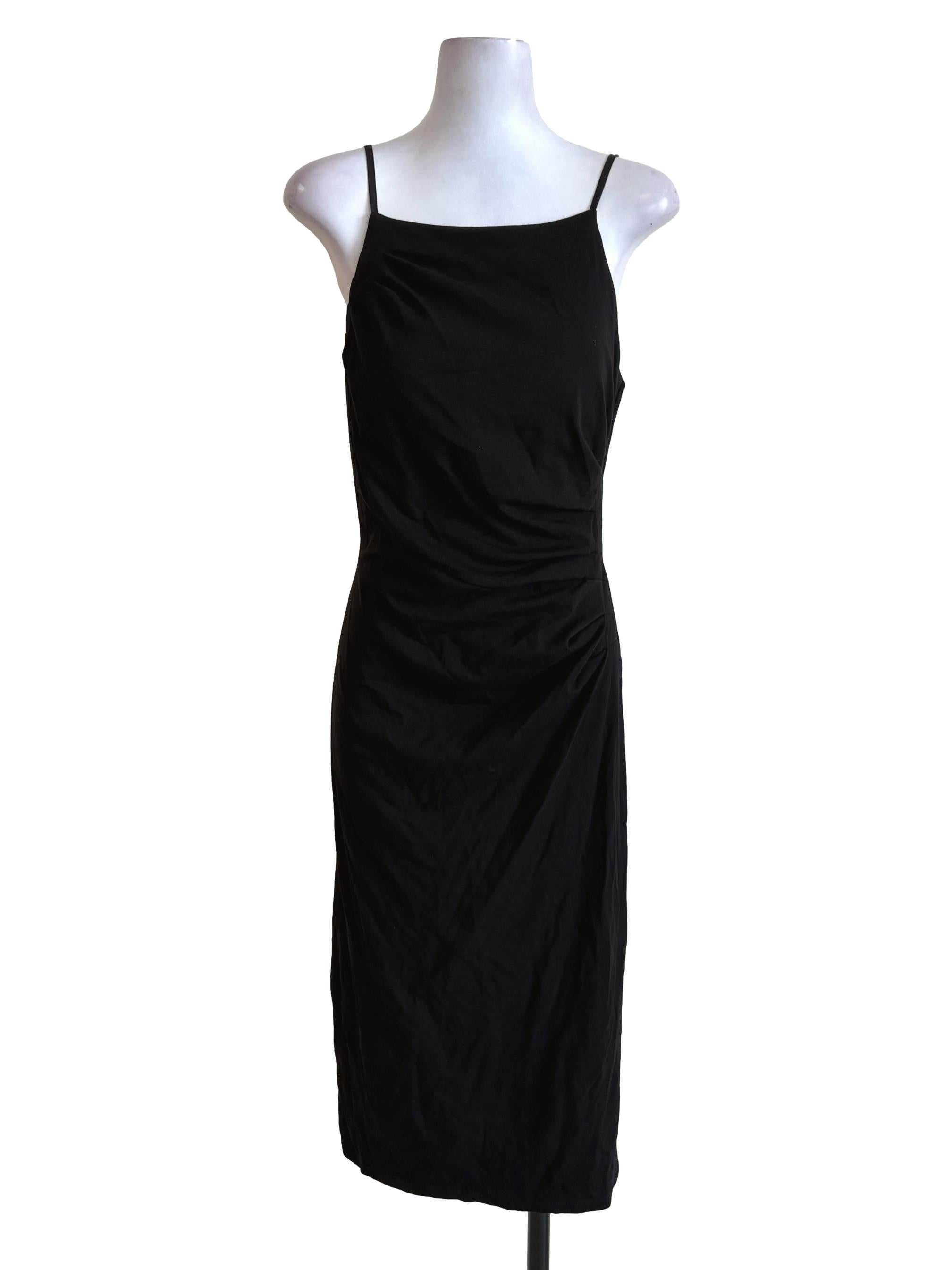 Black Drape Sheath Dress