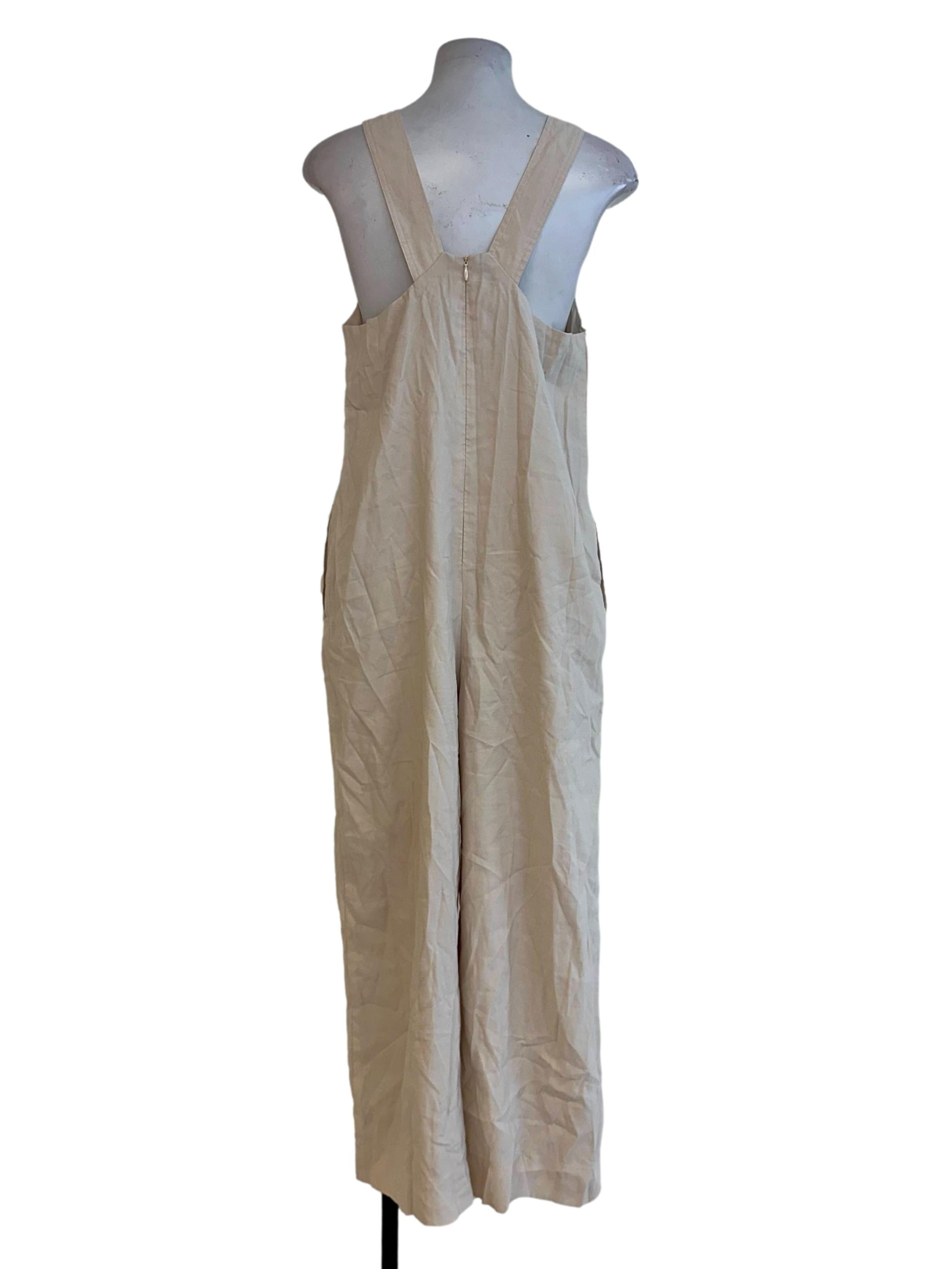 Parmesan Beige Plain Jumpsuits
