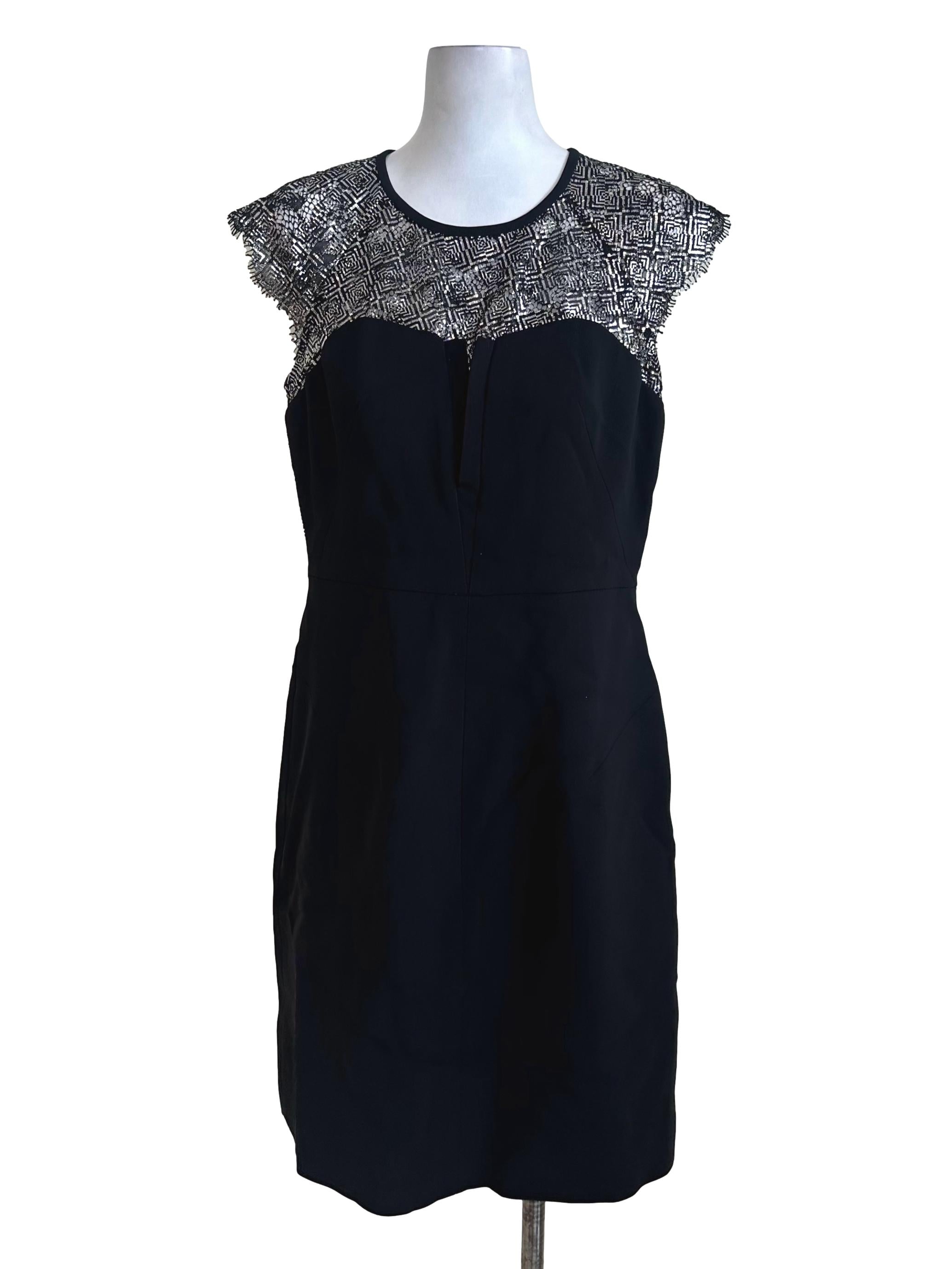 Black Sequin Round Neck Dress
