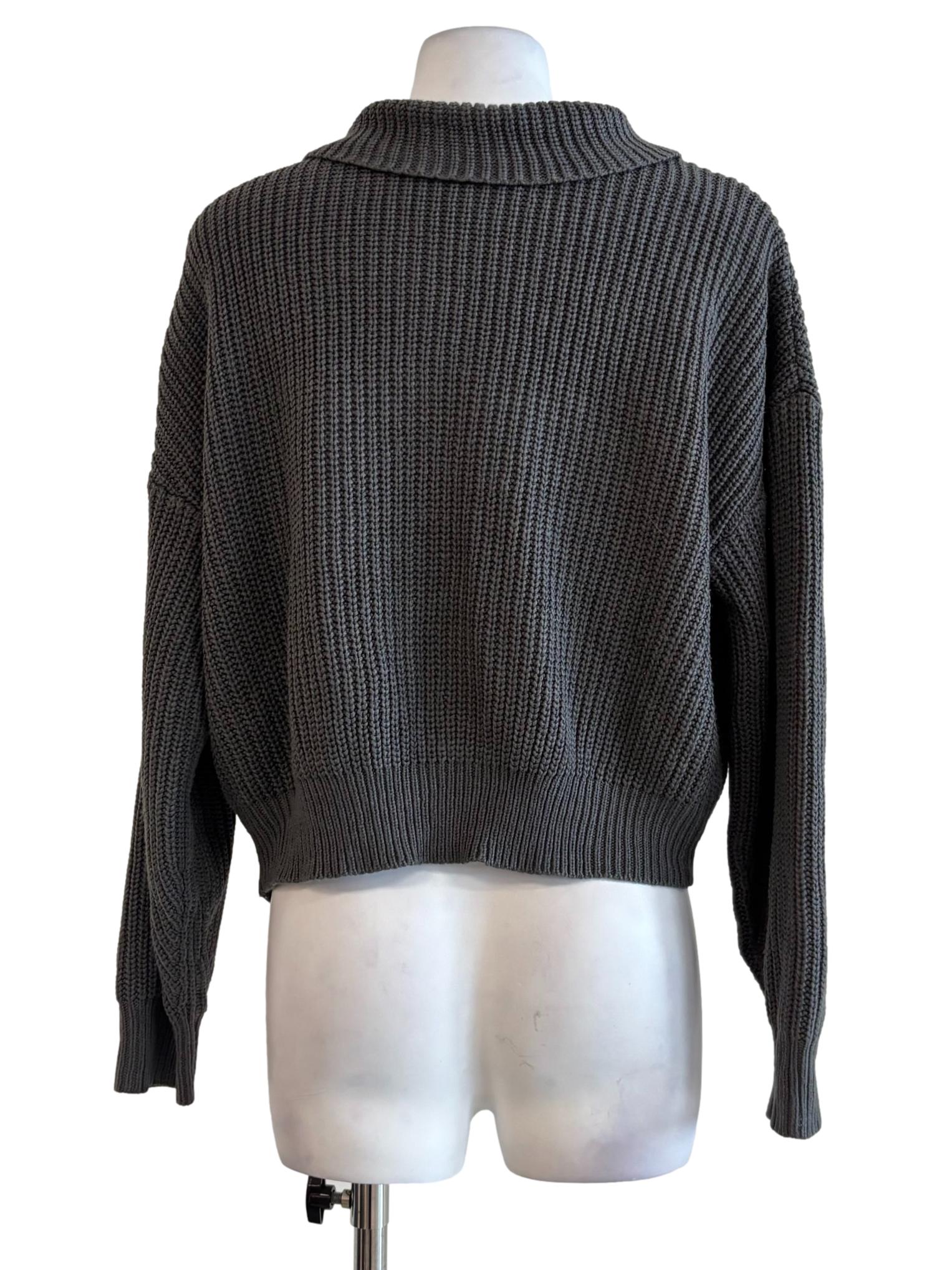 Ebony Knit Zip Up Cardigan