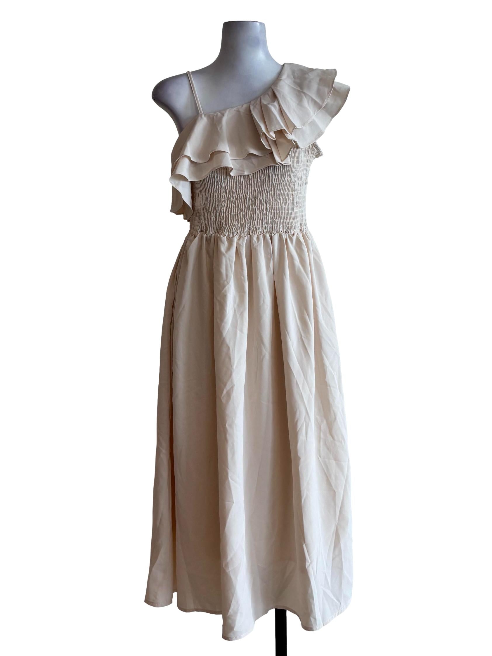 Old Lace White Smocked Waist Dress