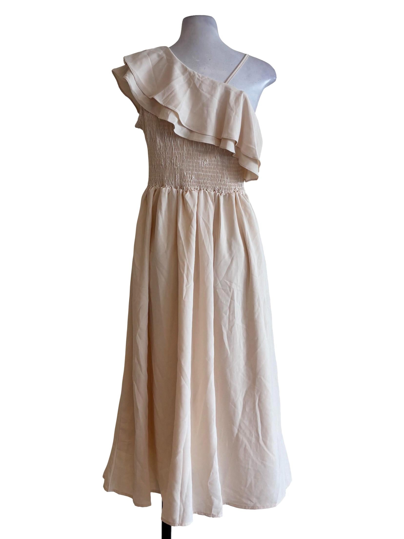 Old Lace White Smocked Waist Dress