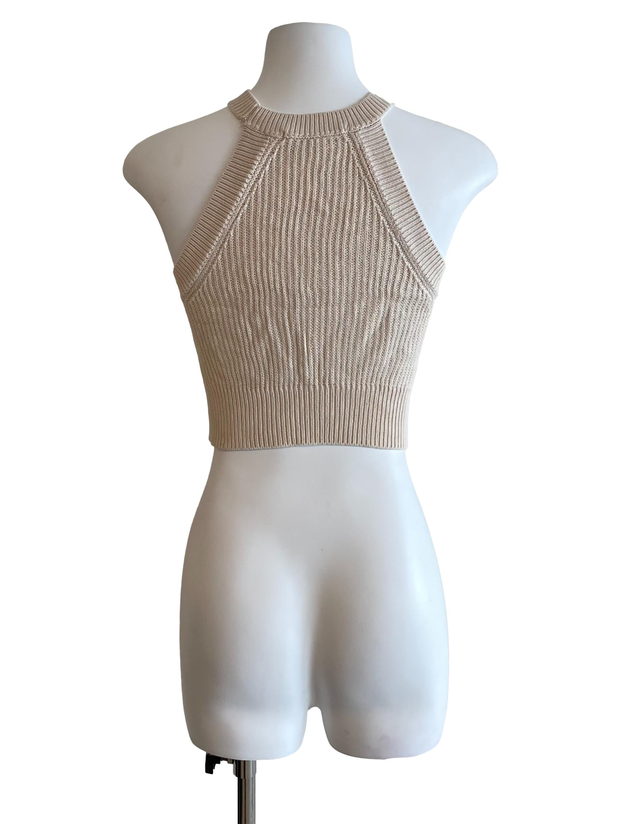 Ivory Halter Neck Knit Top