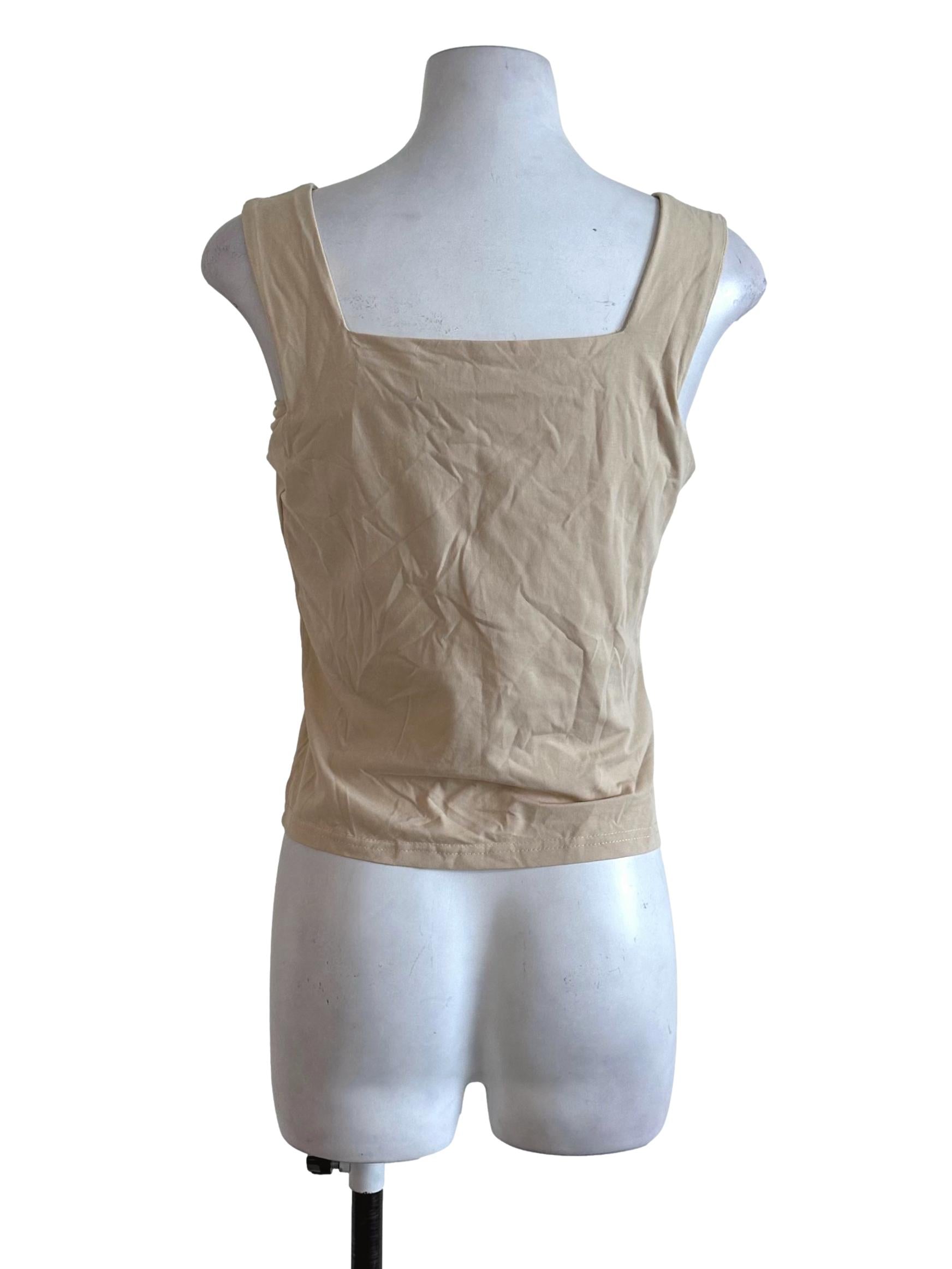 The Editor's Market Khaki Beige Plain Top | REFASH