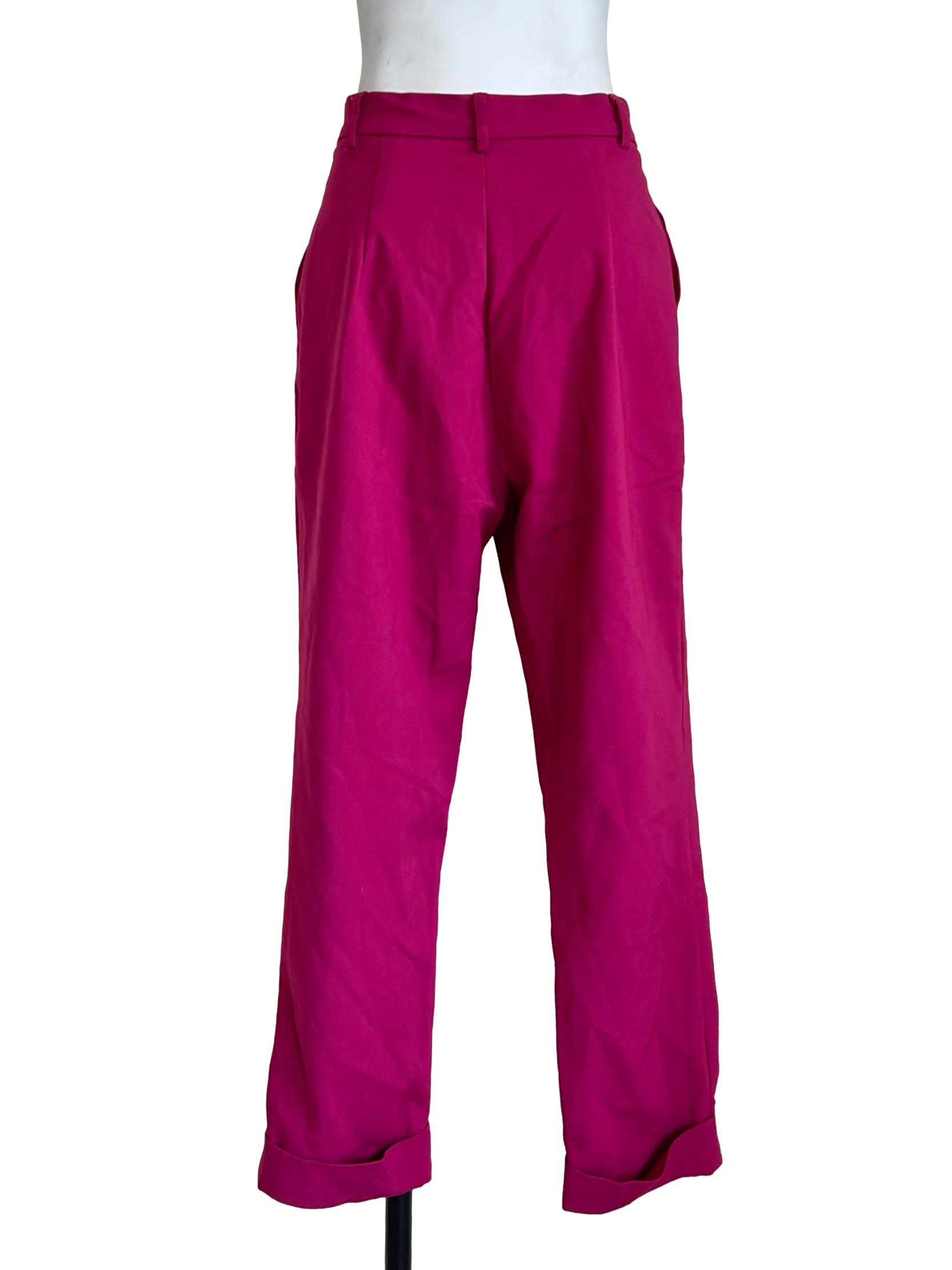 Magenta Pink Cuffed Trousers LB