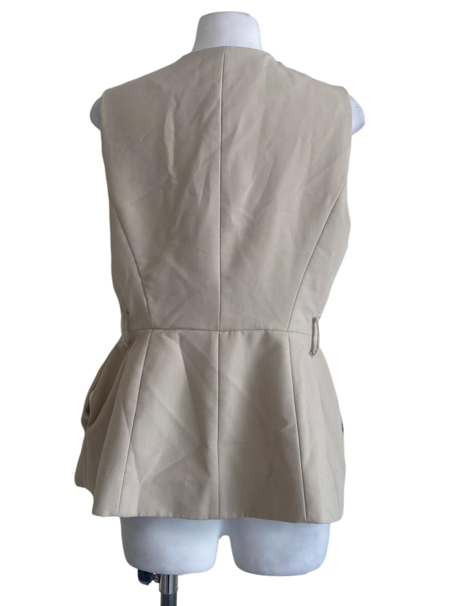 Chiffon Herringbone Sleeveless Button Down Blouse