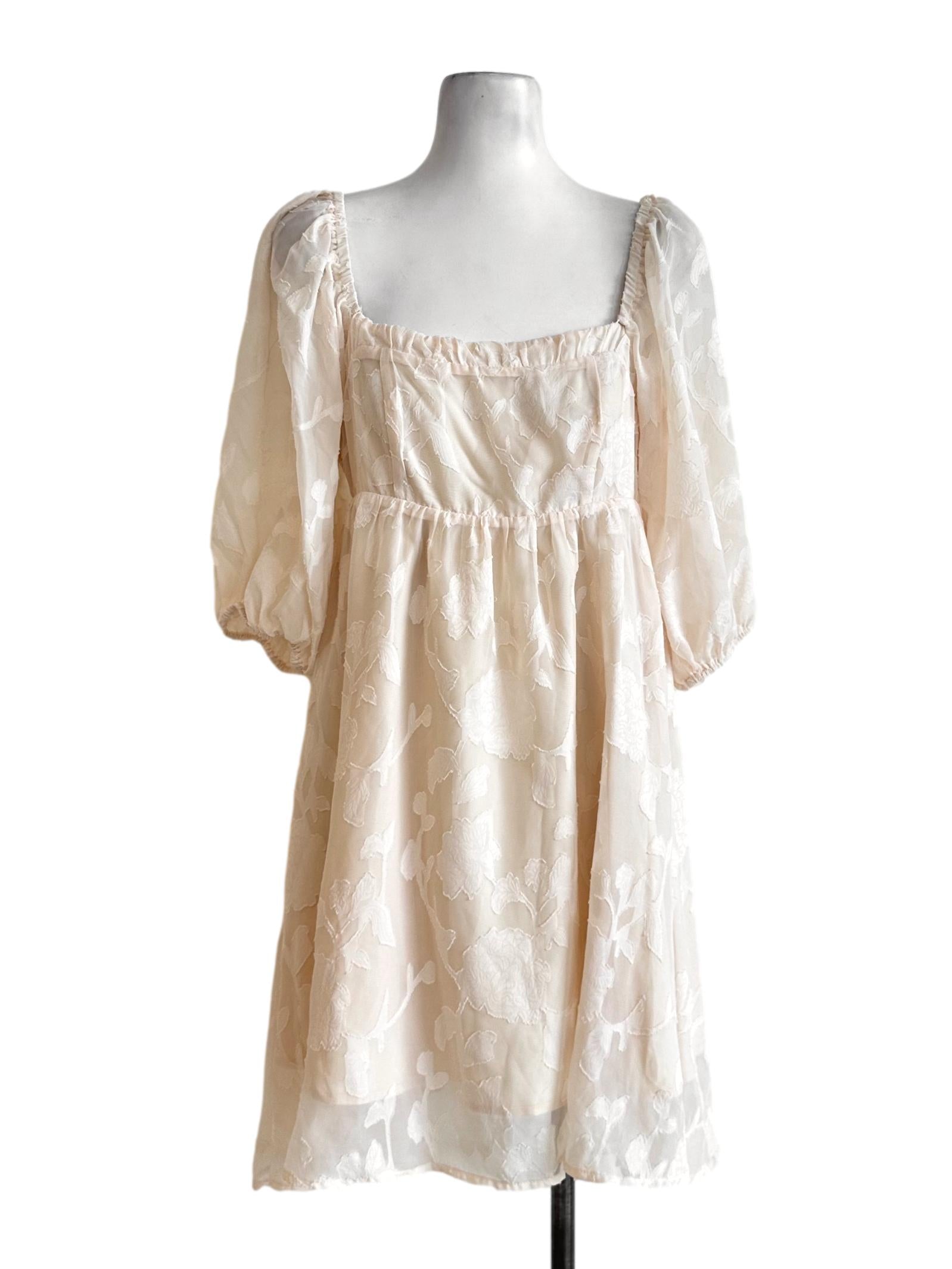 Buttermilk Beige Textured Mini Dress