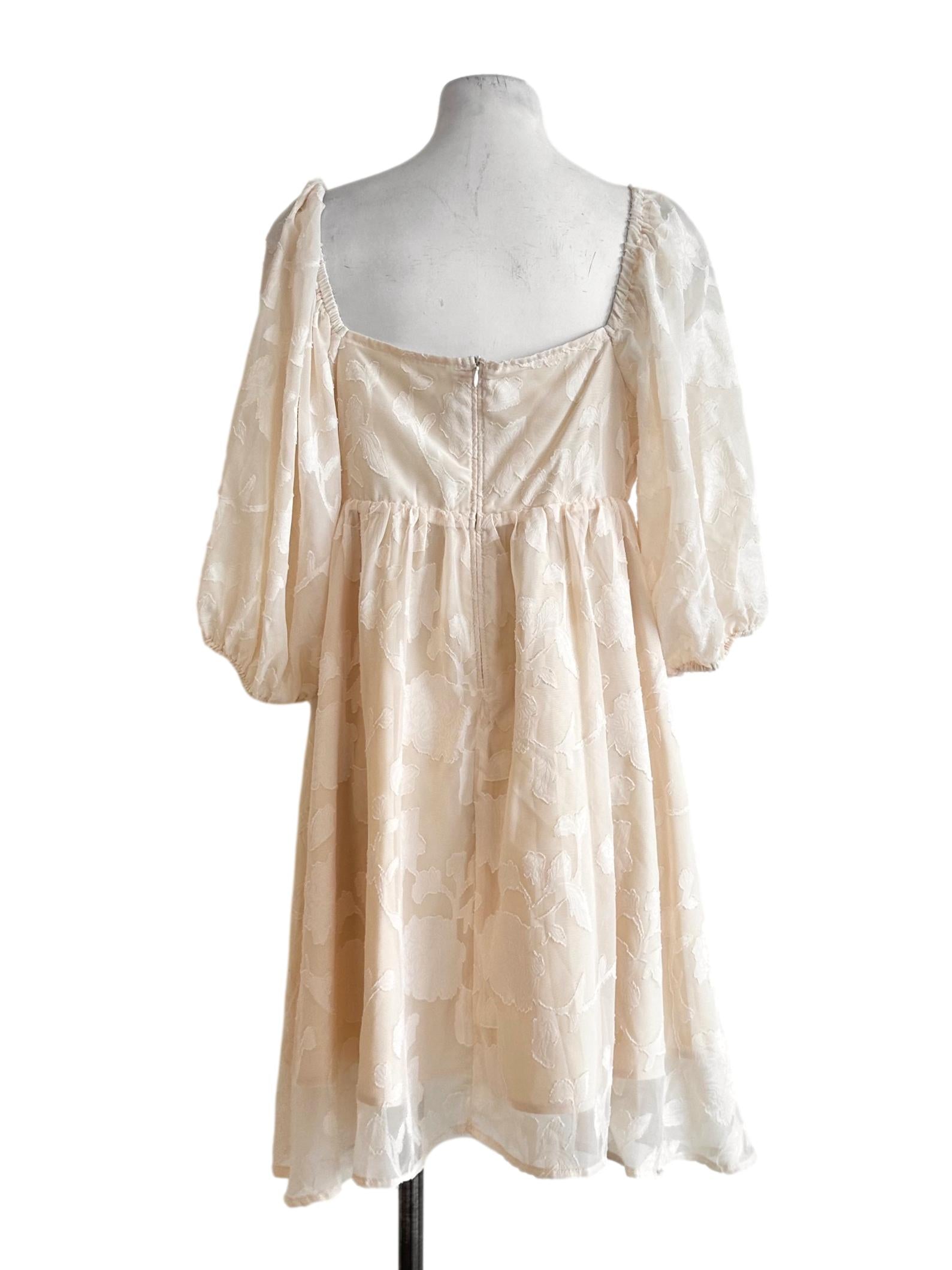 Buttermilk Beige Textured Mini Dress