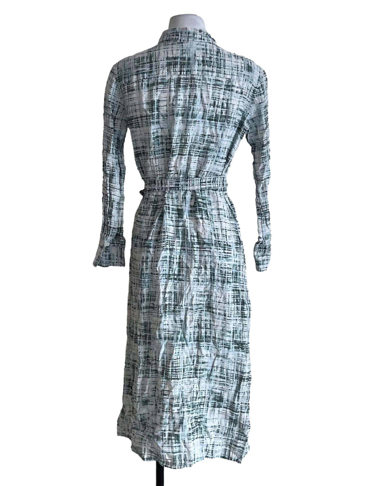 Moss Green Wing Collar Shirt Dress