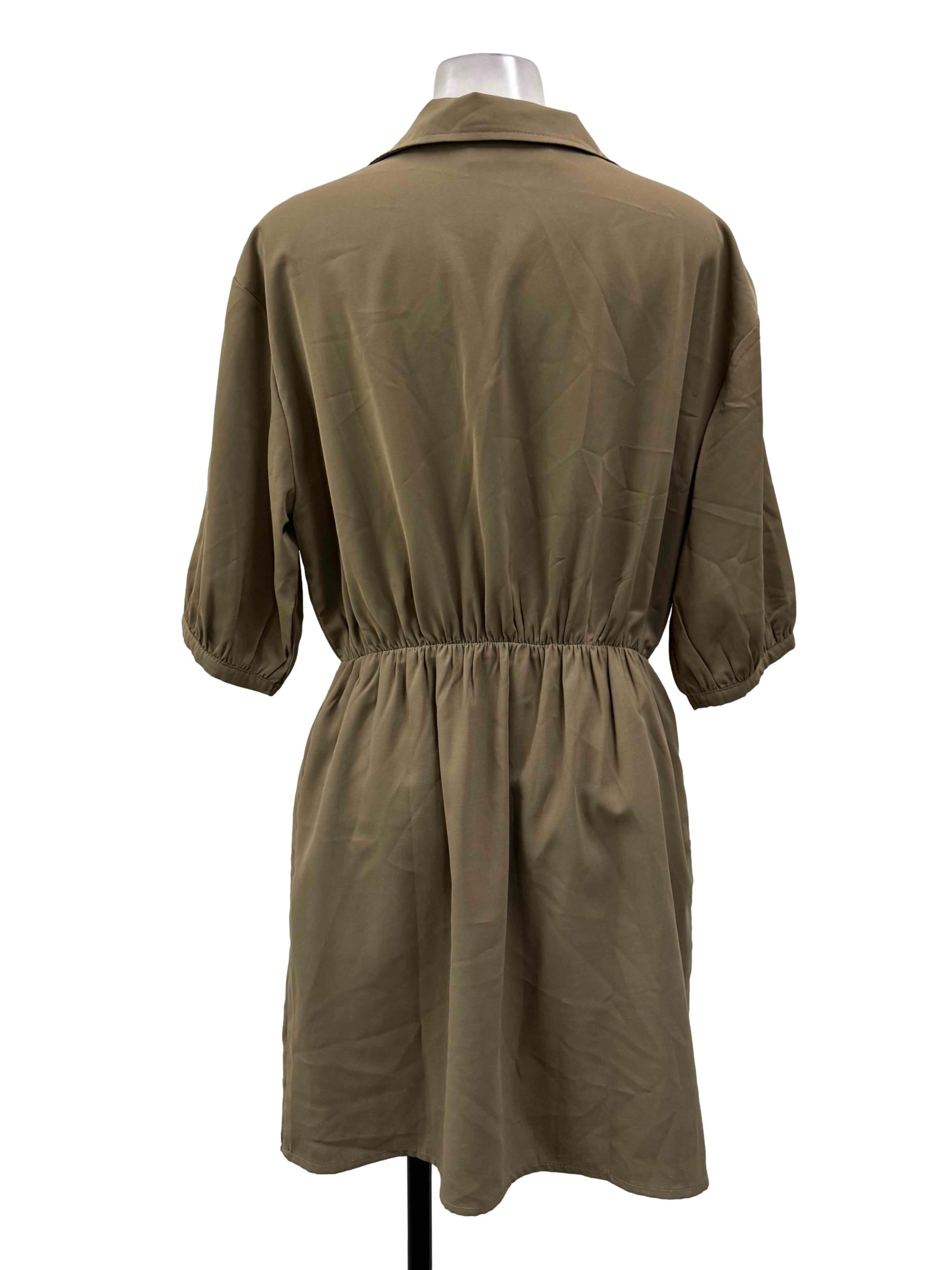 Buff Brown Collared Dress