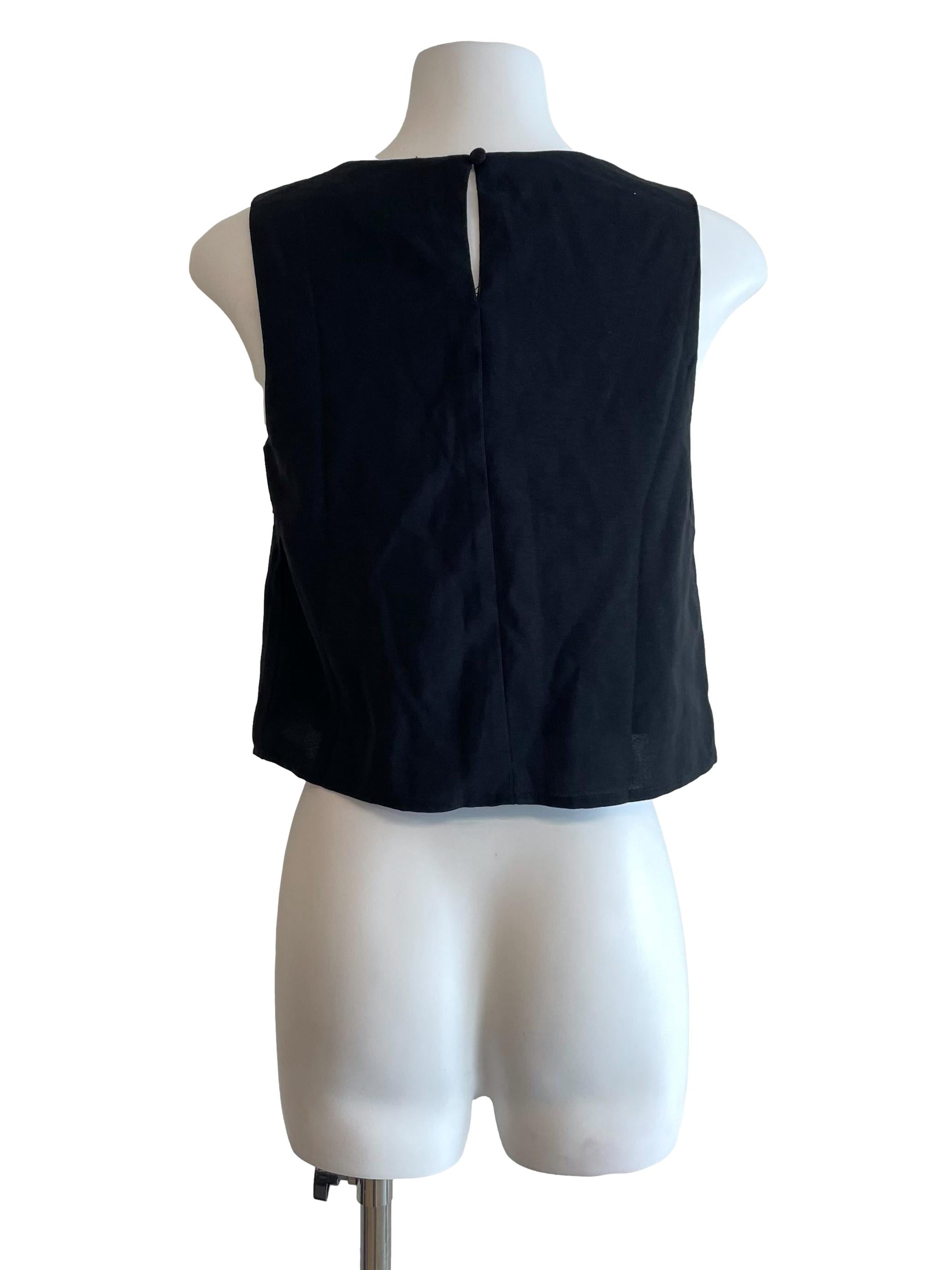 Black Pleats Tent Top