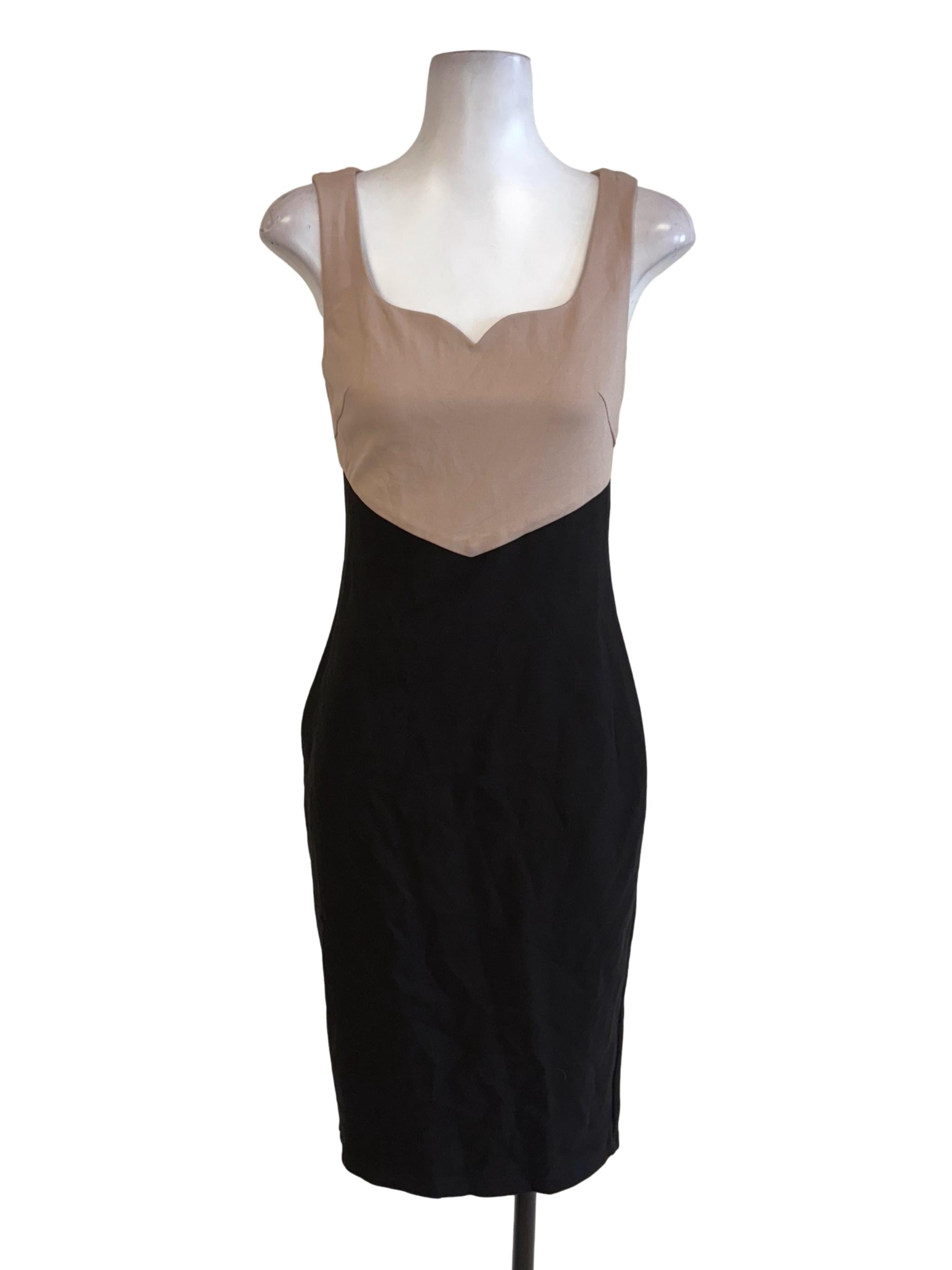 Tan Black Sheath Dress