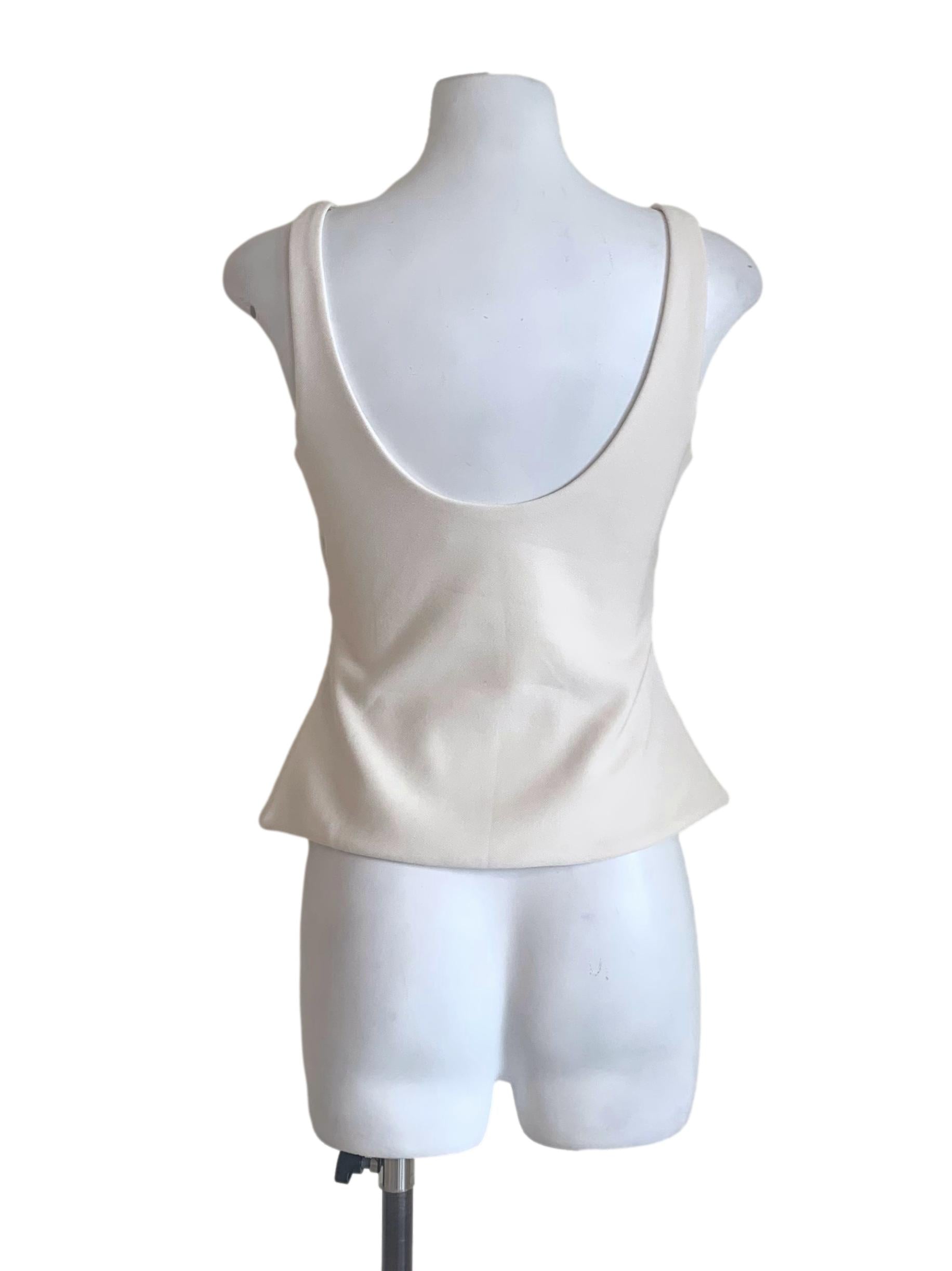 Parchment White Peplum Top LB