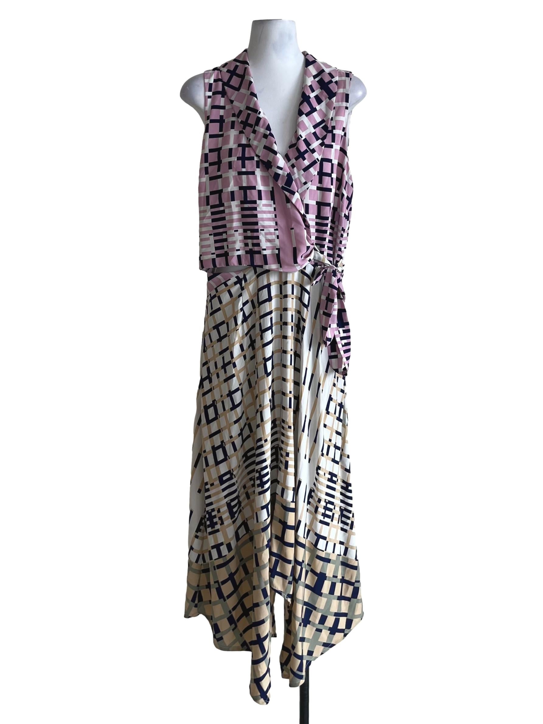 Periwinkle Purple Notched Collar A-Line Dress