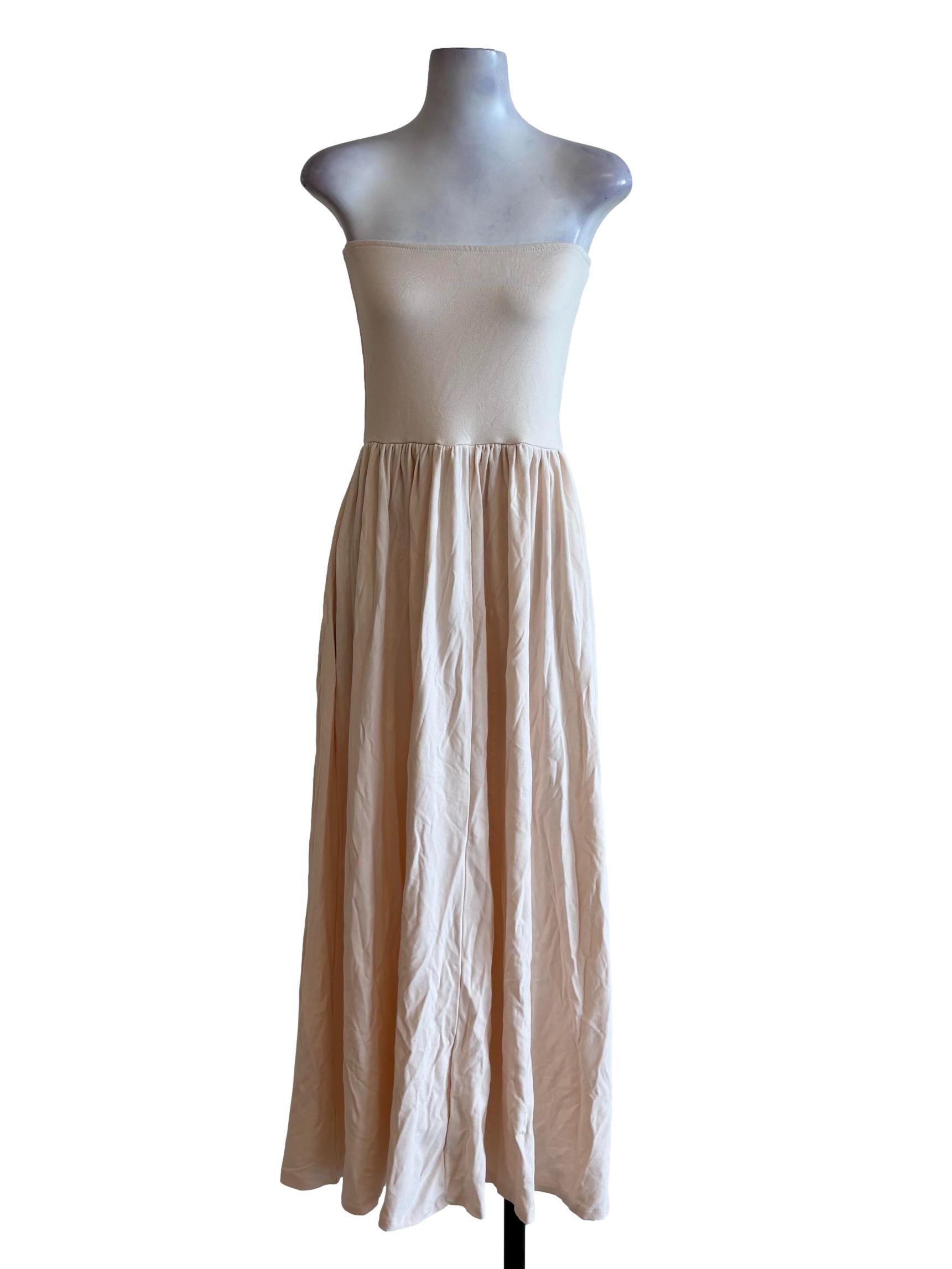Antique White Strapless Cotton Dress