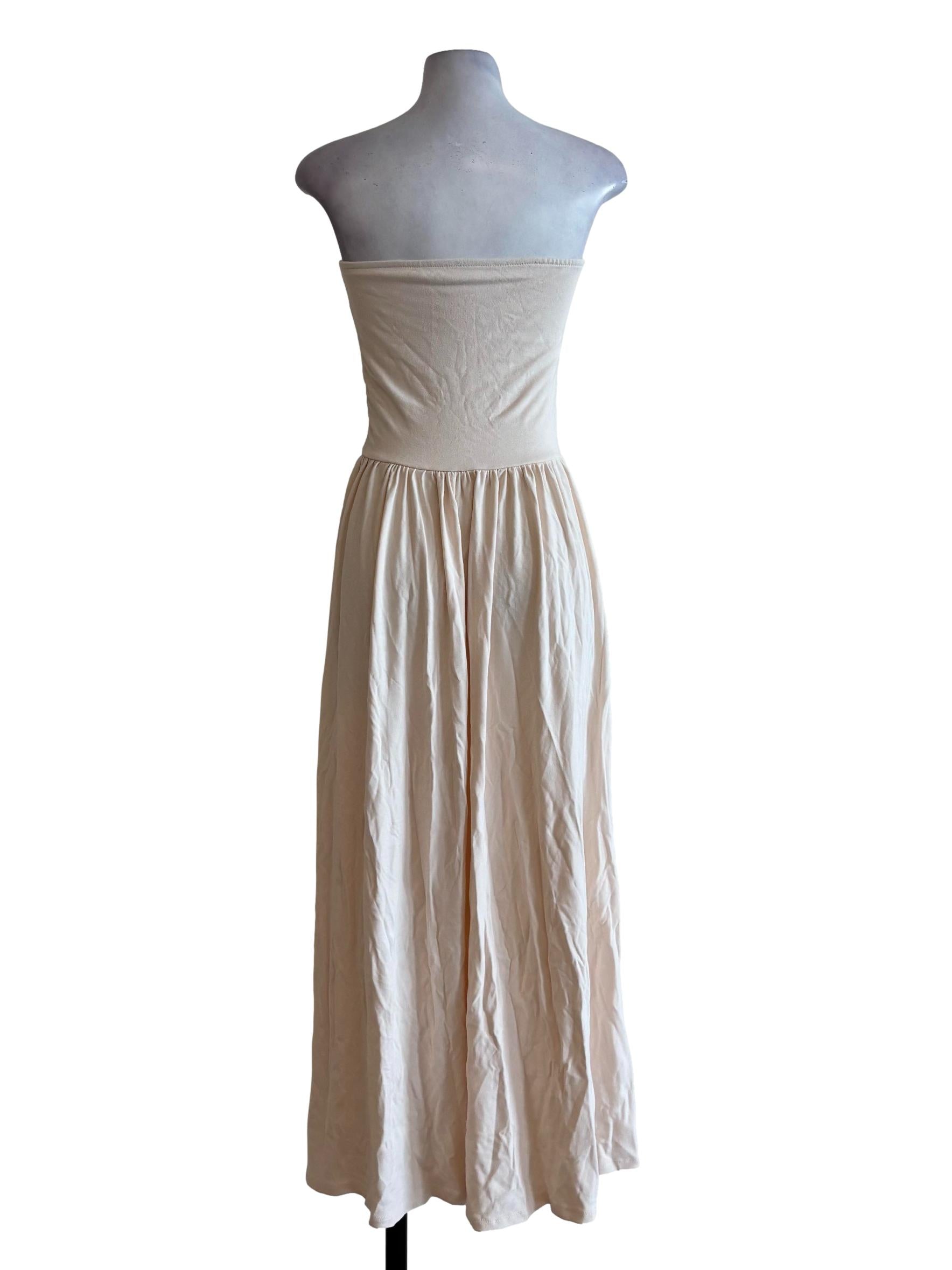Antique White Strapless Cotton Dress