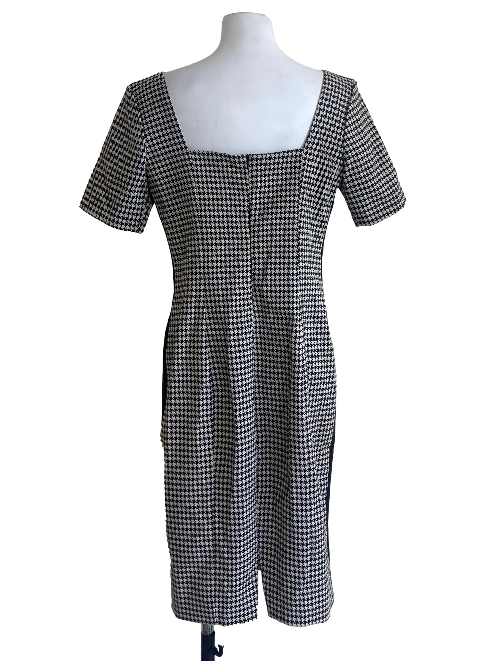Black & White Plaid Bodycon Dress