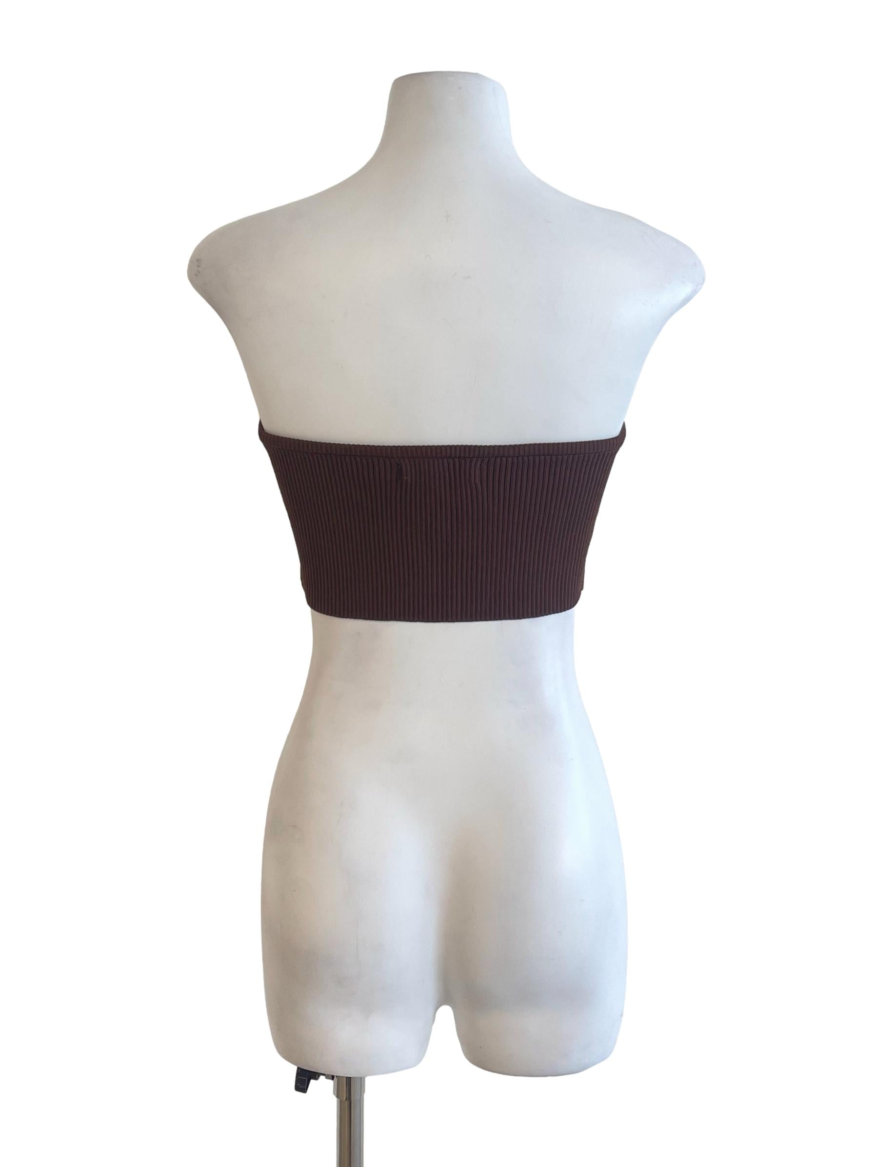 Cinnamon Strapless Fitted Crop Top
