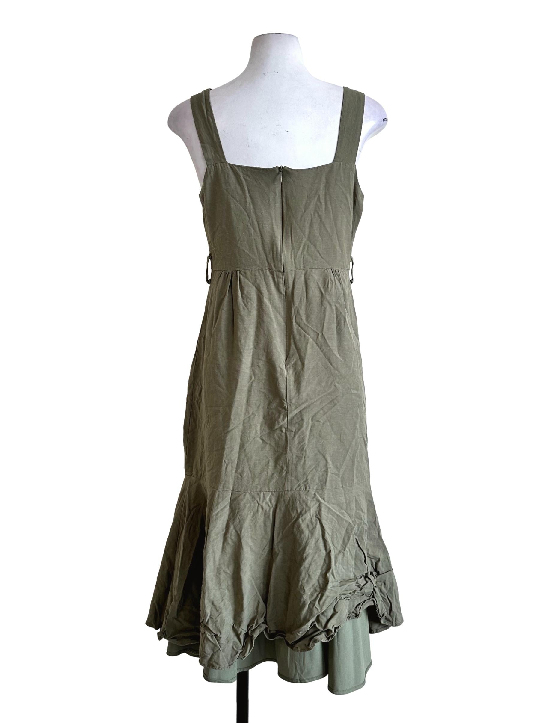 Pickle Green Sleeveless Midi Dress TEM