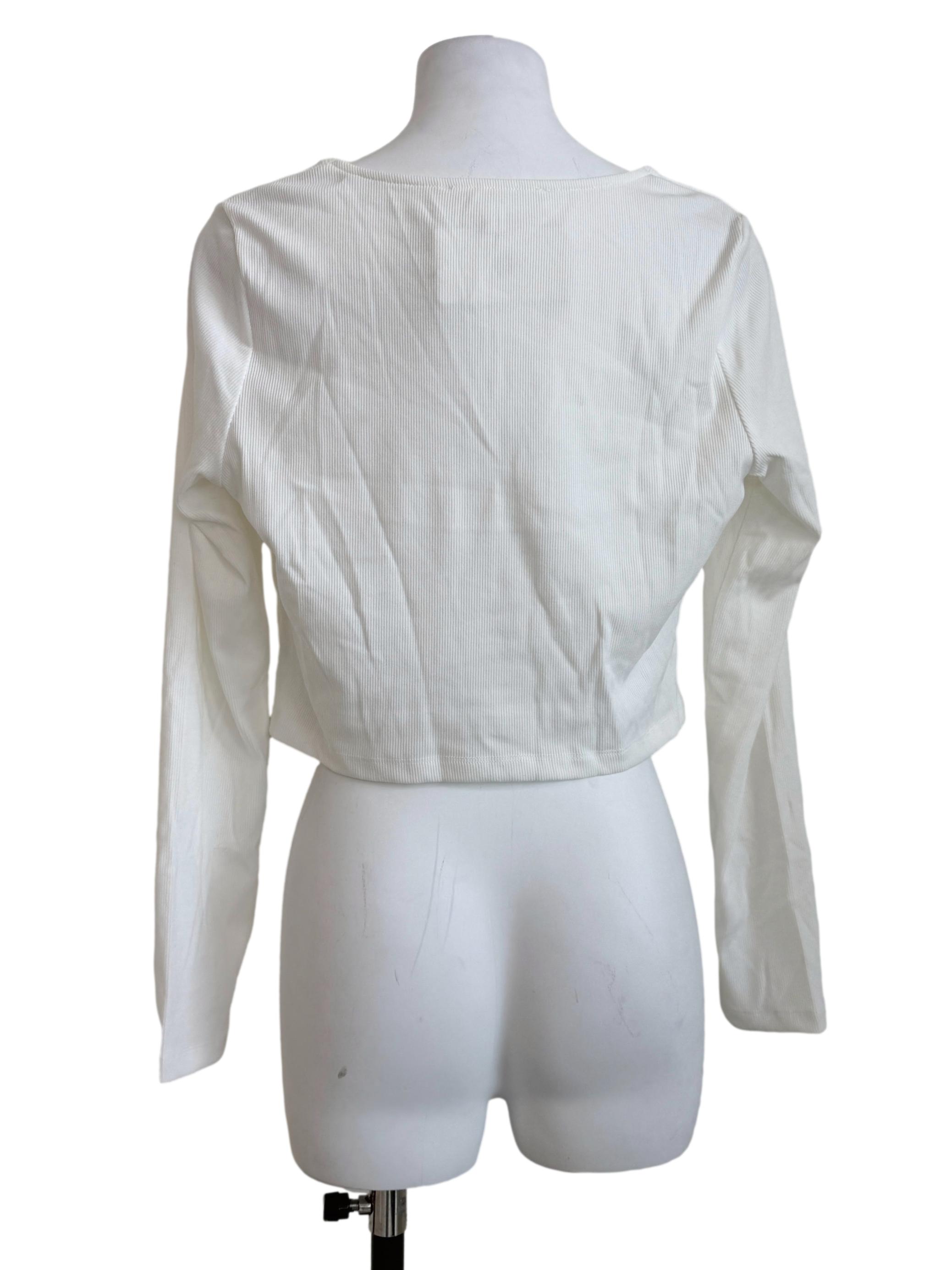 Pearl White Square Neck Top