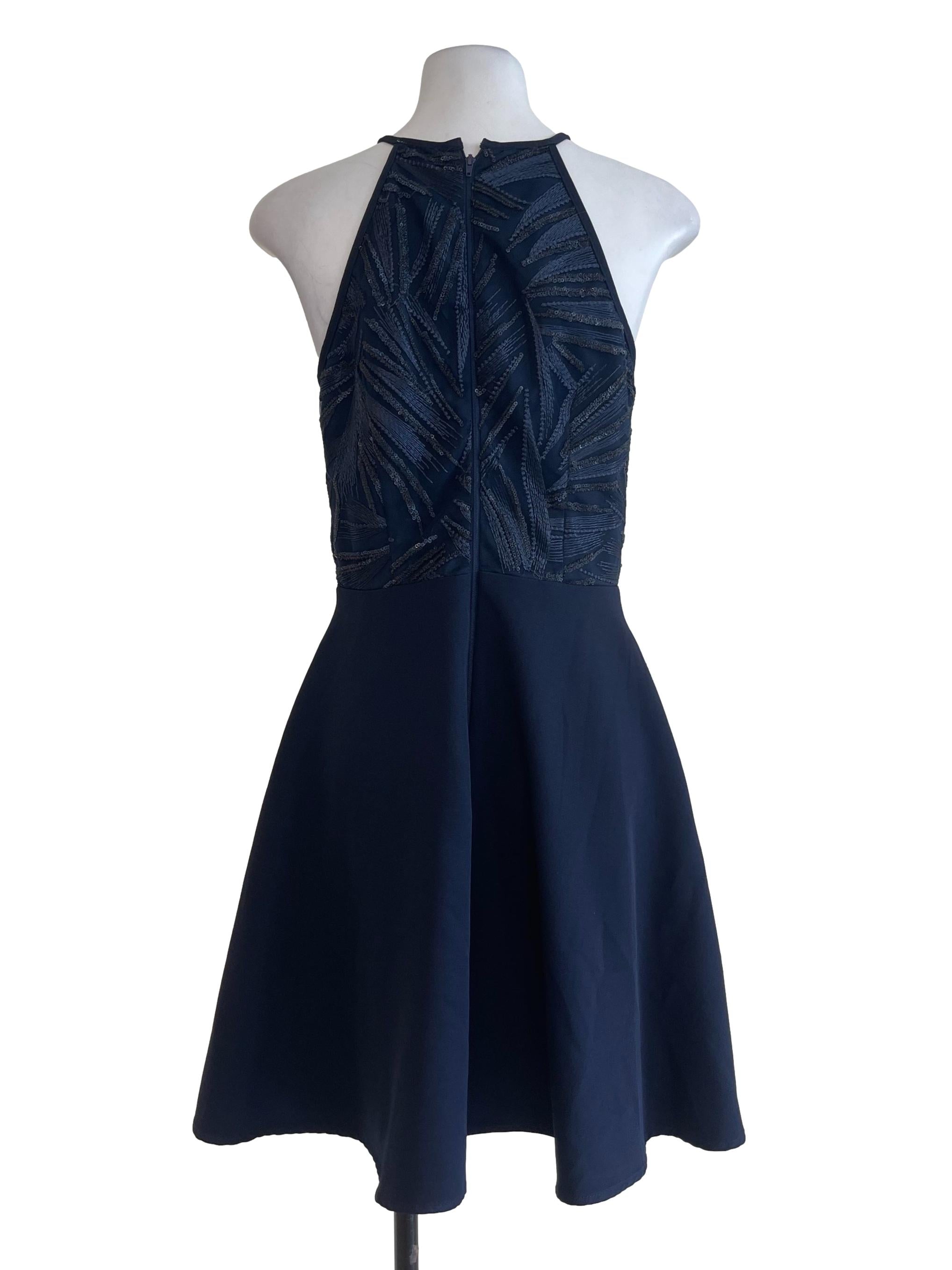 Dark Blue Half sequin Dress