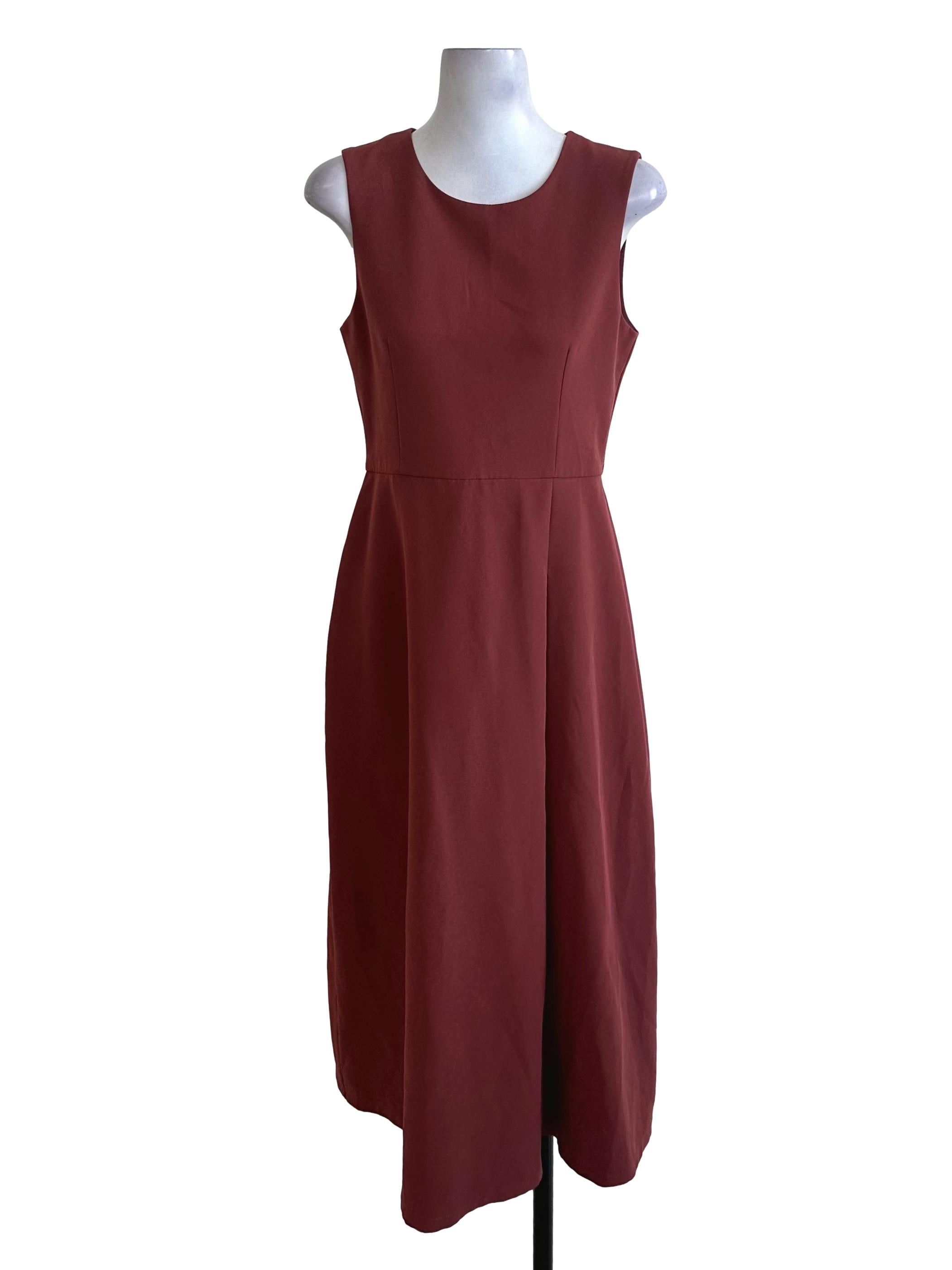 Rose Red Round Neck Sheath Dress