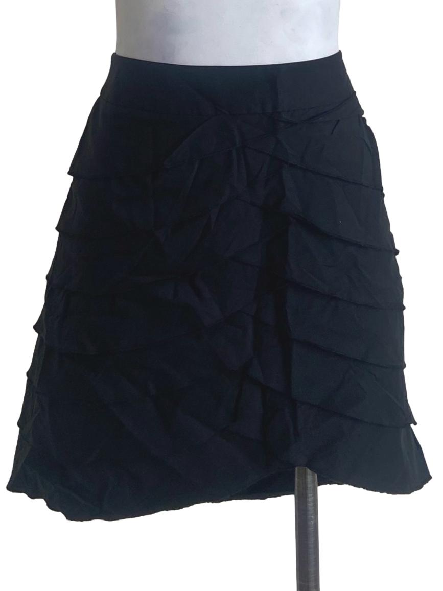 Black Ruffled Mini Skirt
