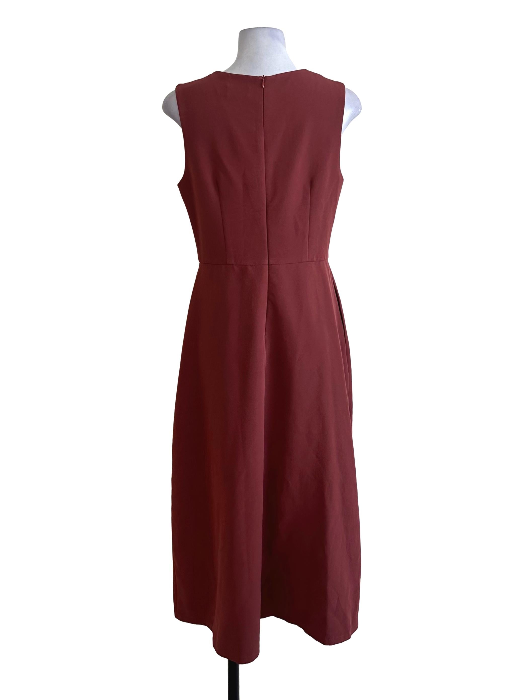 Rose Red Round Neck Sheath Dress