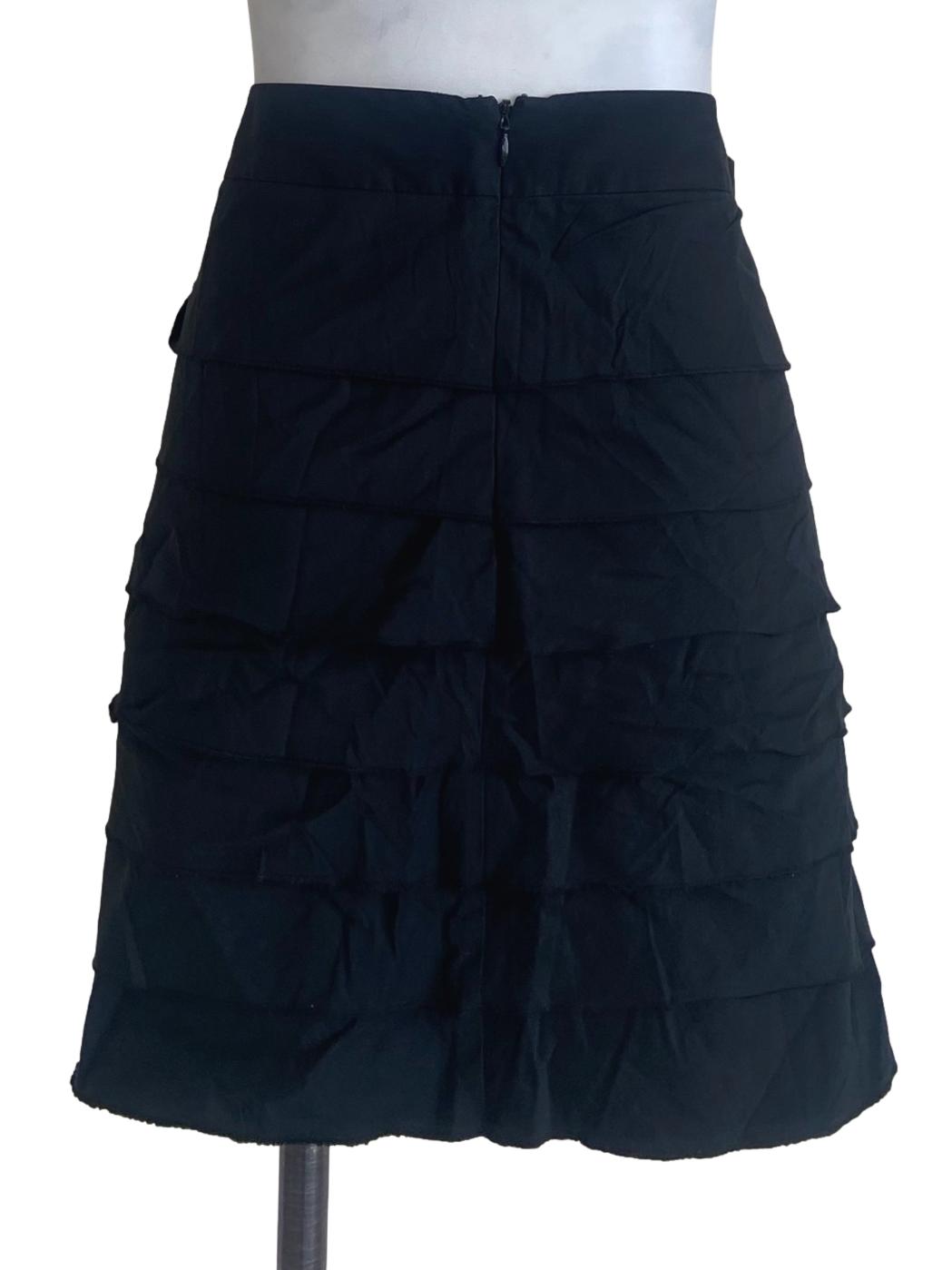 Black Ruffled Mini Skirt