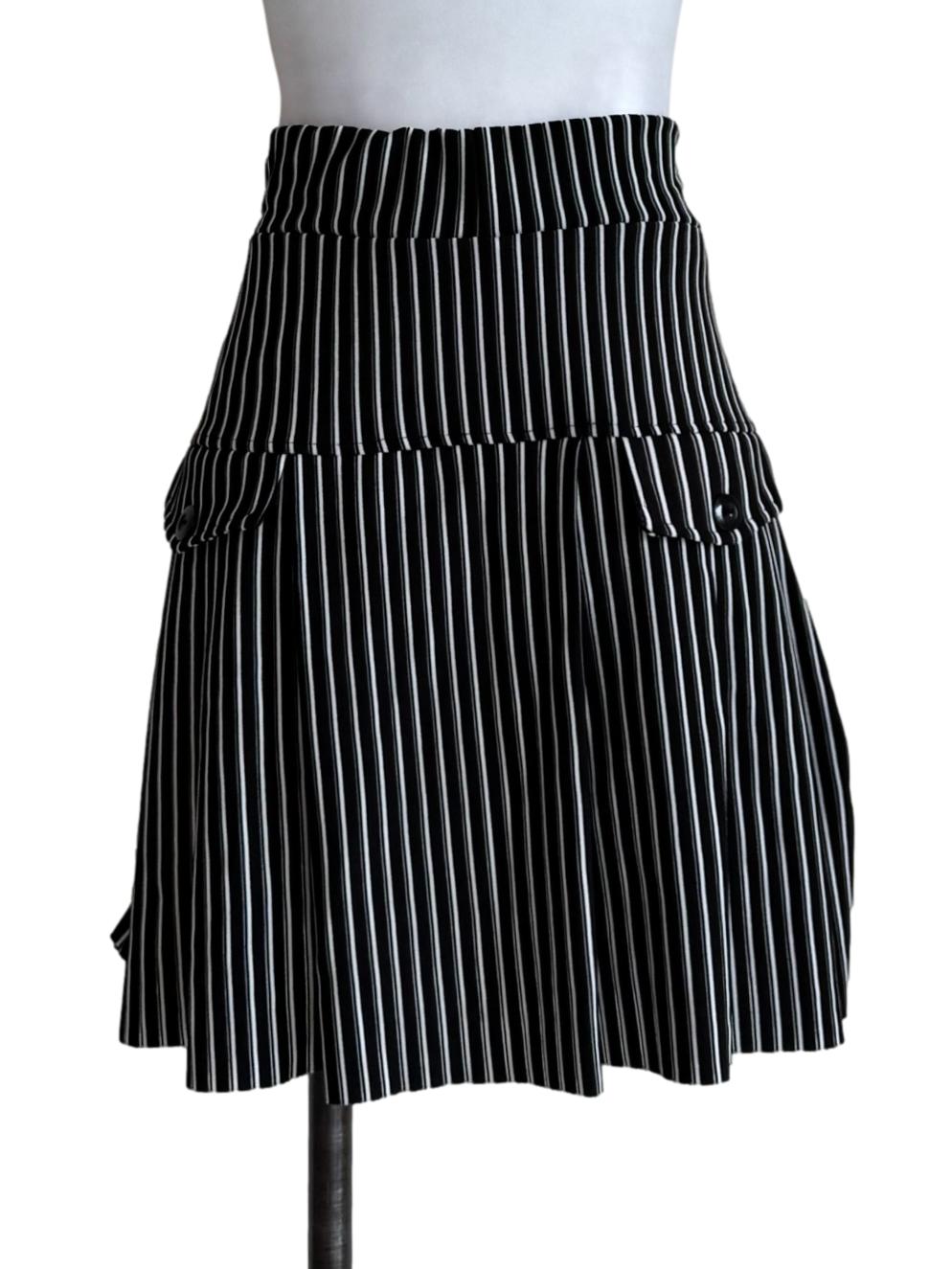 Black Stripes Mini Skirt