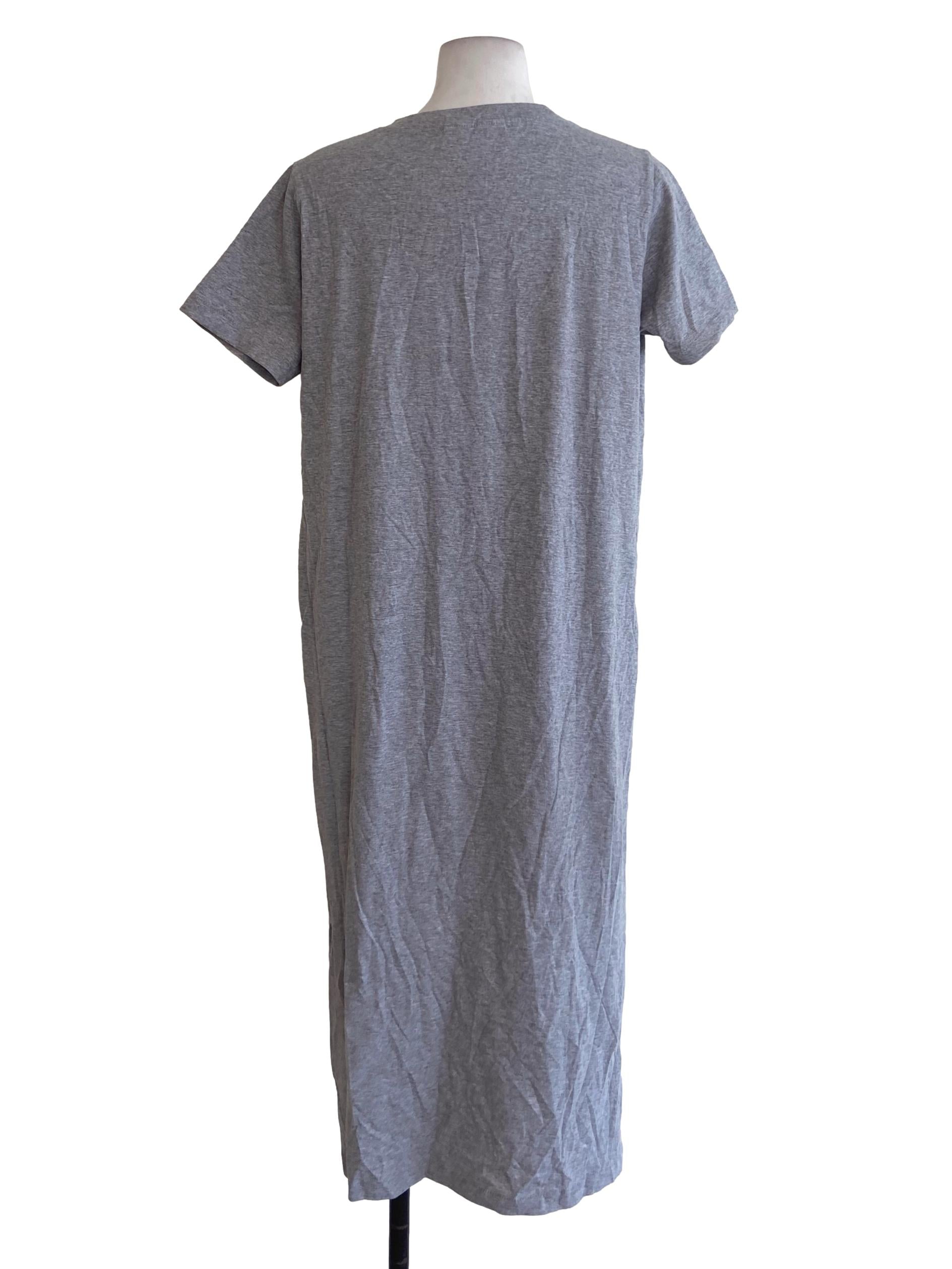 Cloud Grey Sharskin Slit Dress