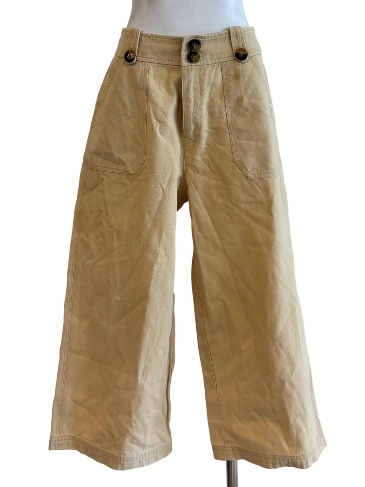 Vanilla Wide Leg Cotton Pants