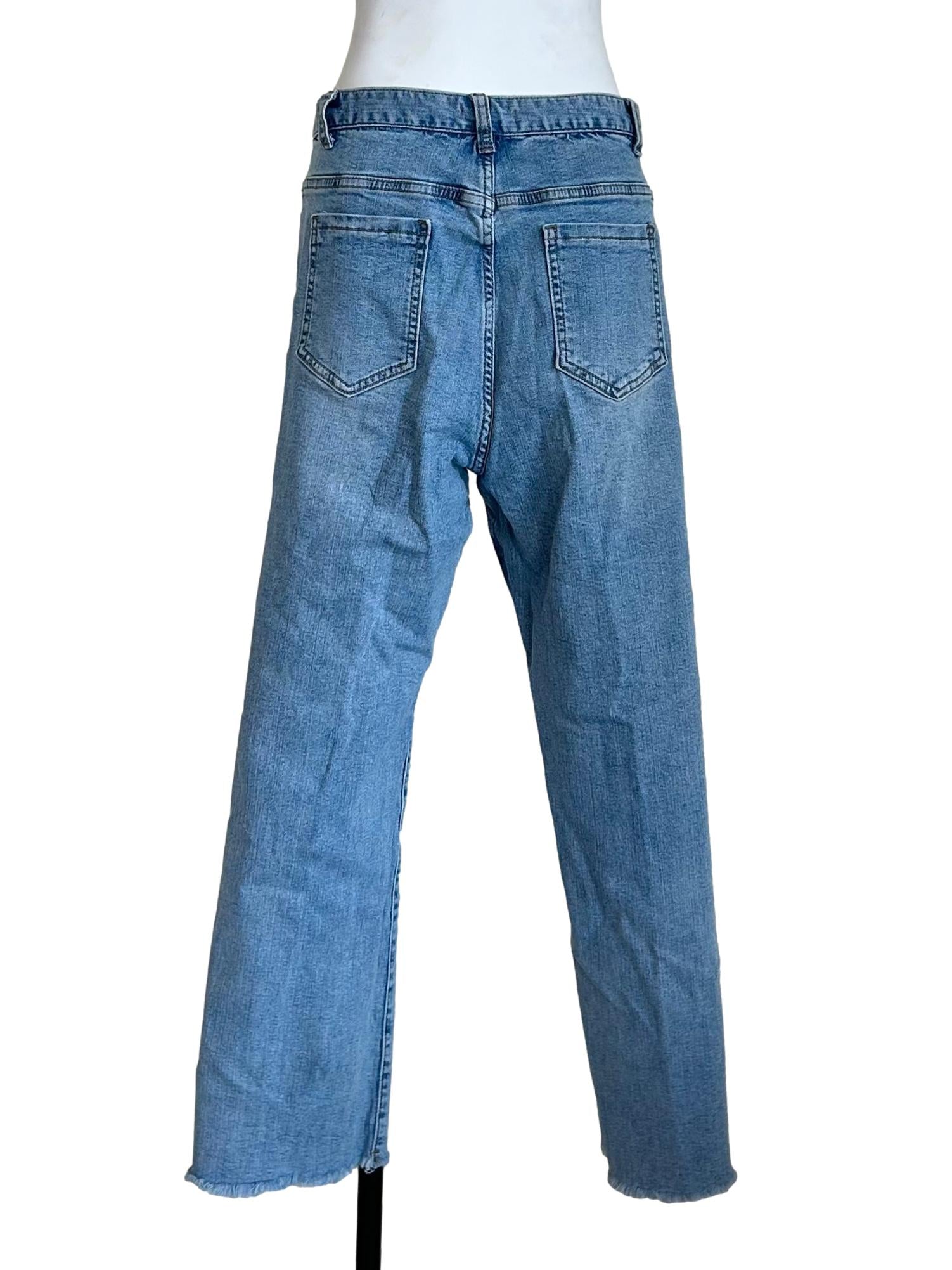 Medium Wash Straight Leg Jeans TWL