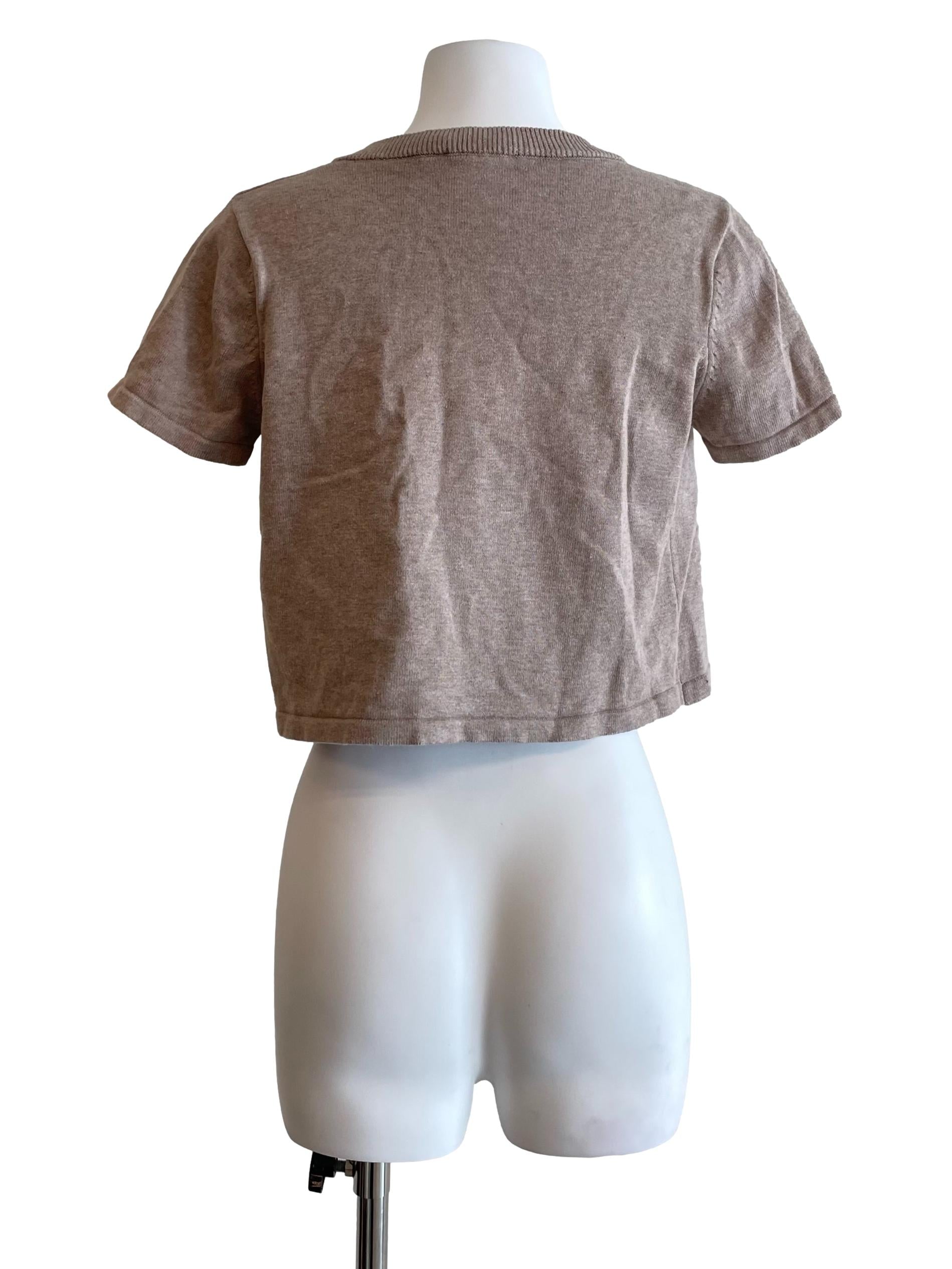 Sepia Button Up Knit Top