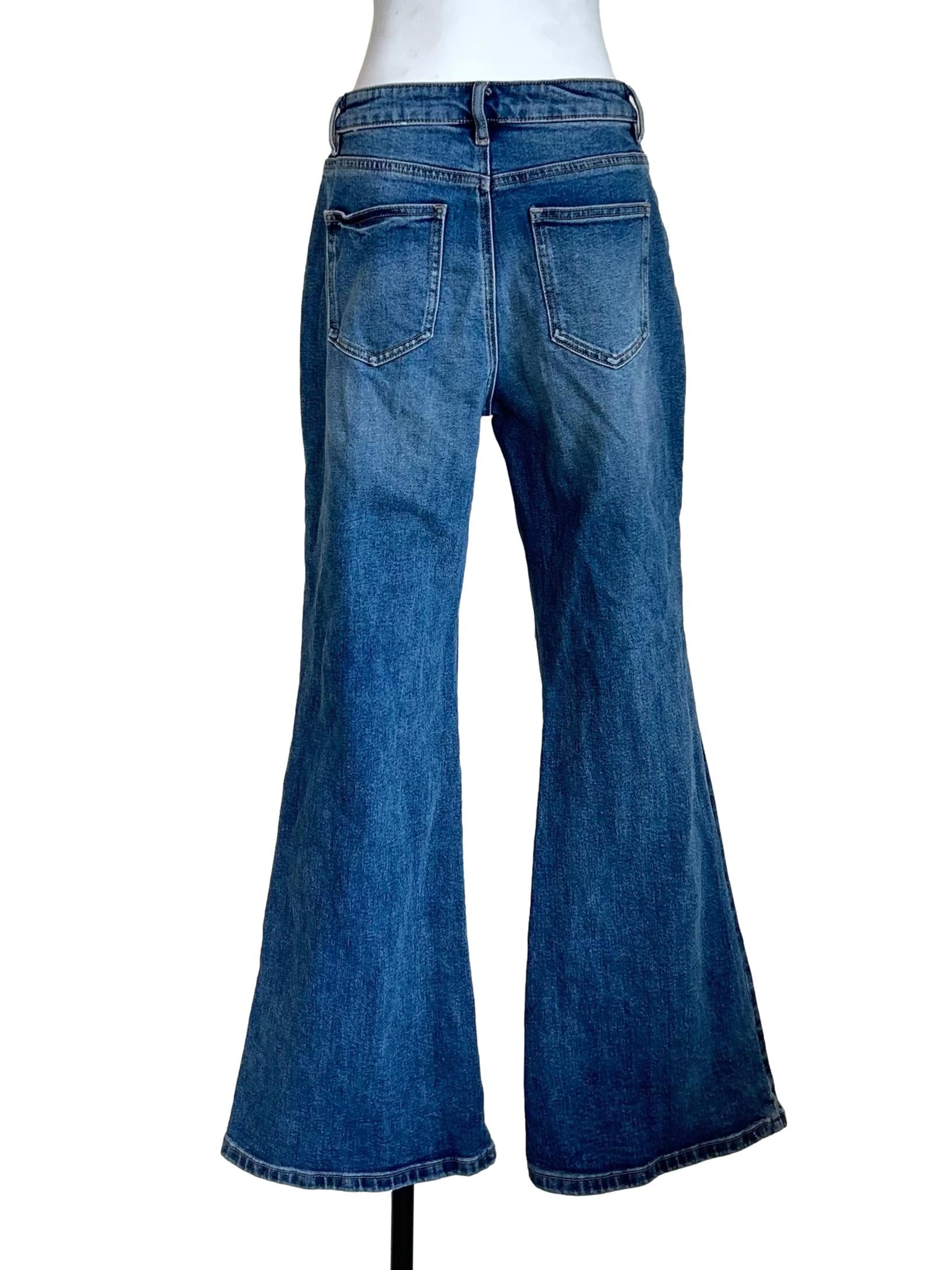 Blue High Waisted Flare Jeans LB