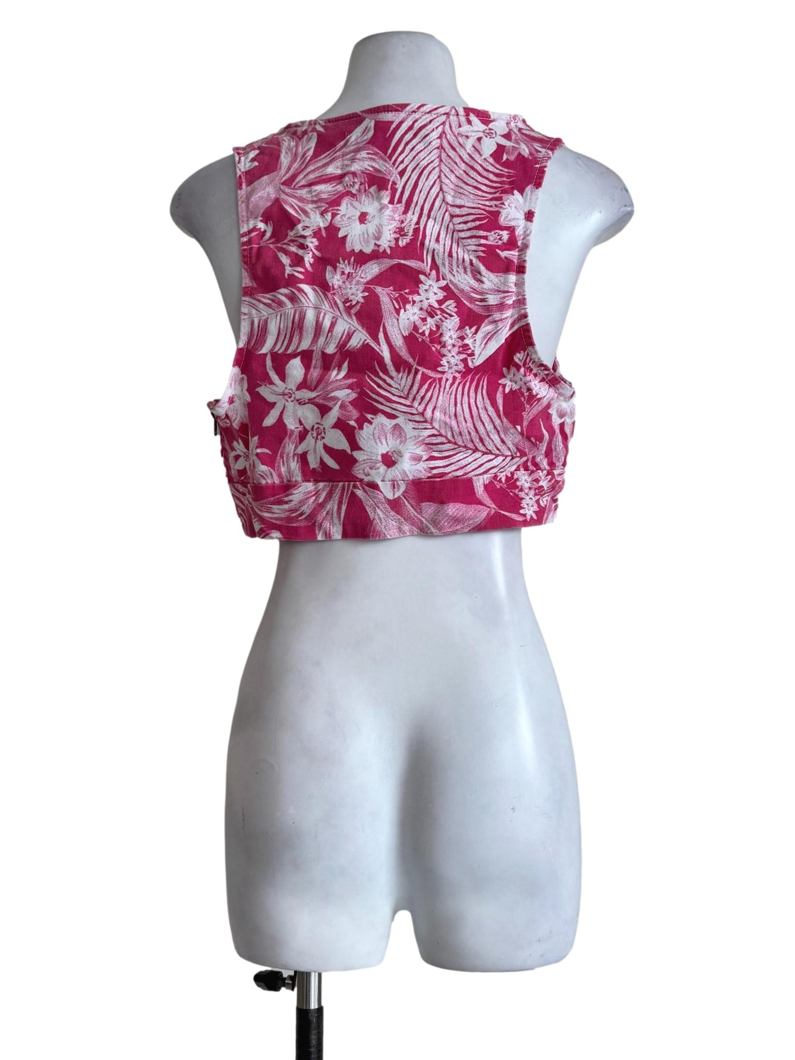 Guava Pink Printed Deep Neck Bralet