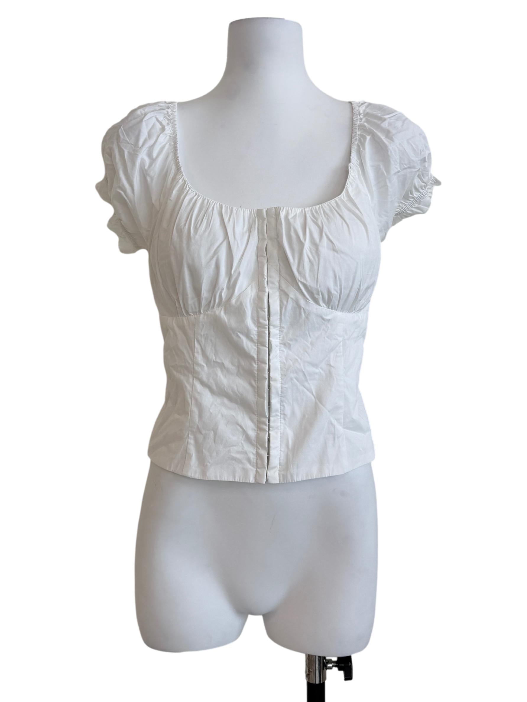 Daisy White Puff Sleeves Top