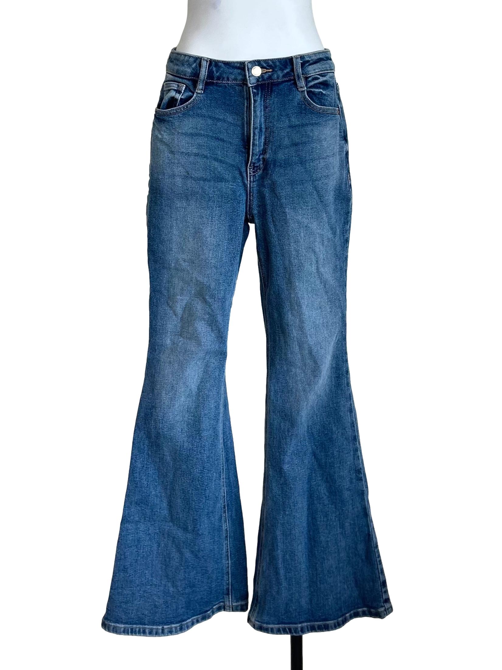 Blue High Waisted Flare Jeans LB