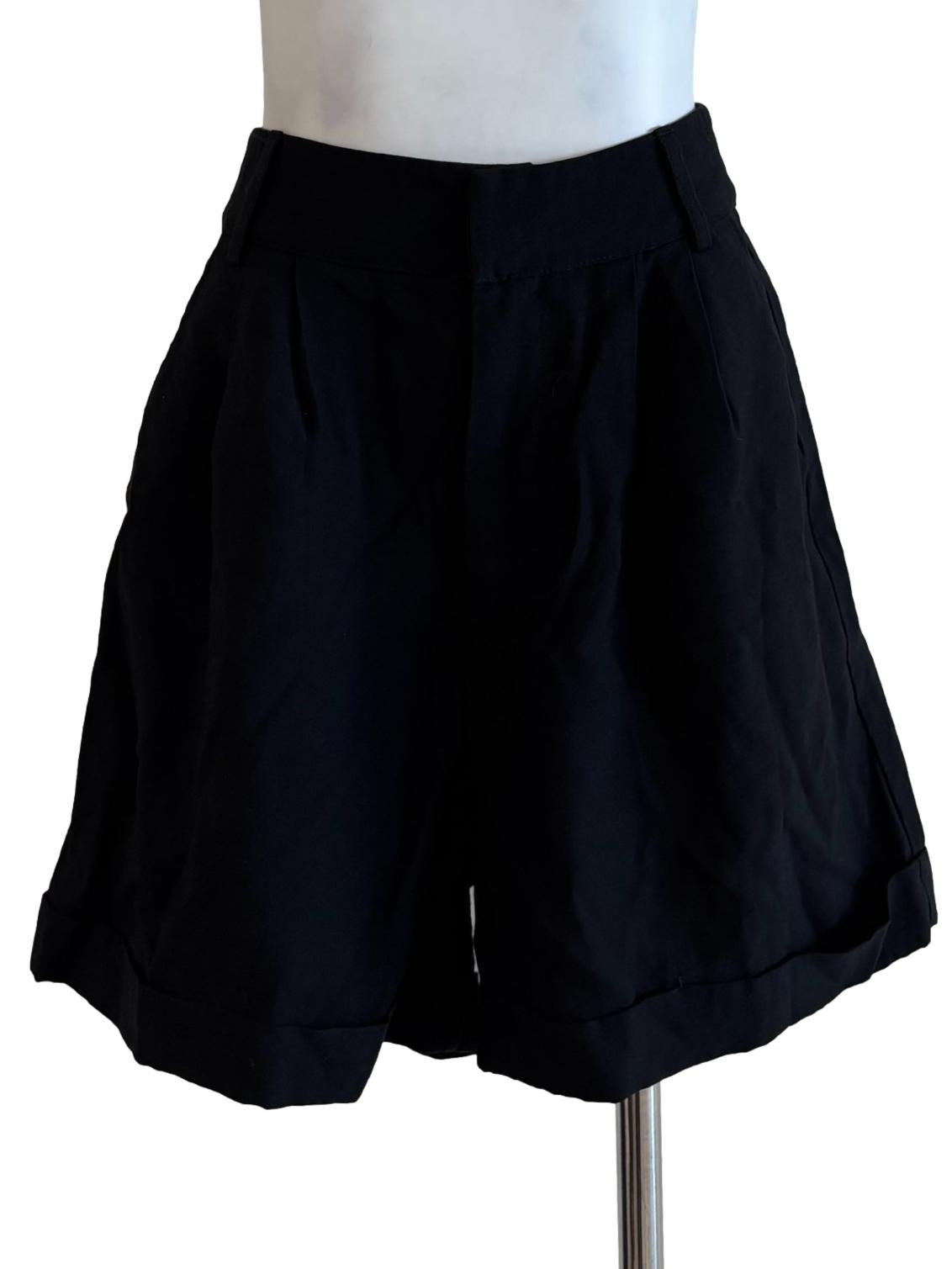Parisian Black Relaxed Shorts
