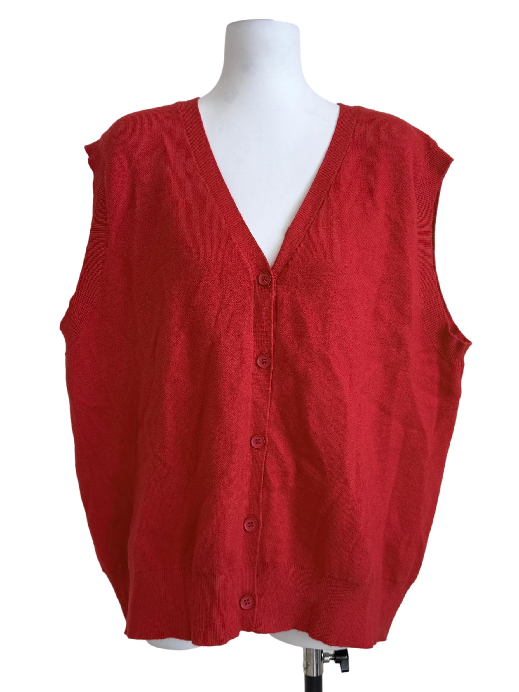 Crimson Red V-Neck Vest