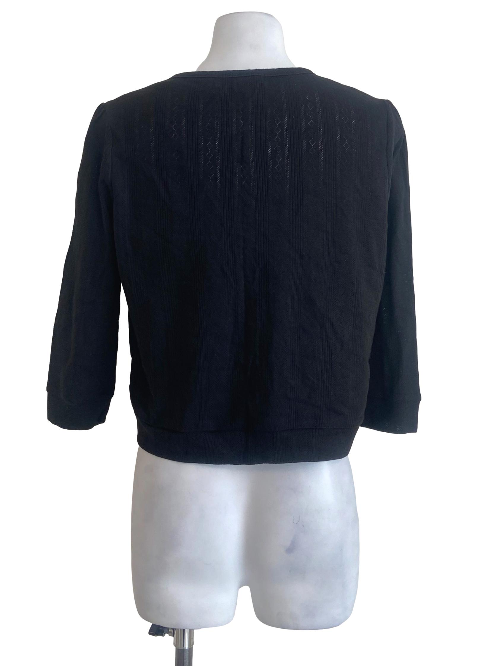 Black Button Down Pegged Blouse