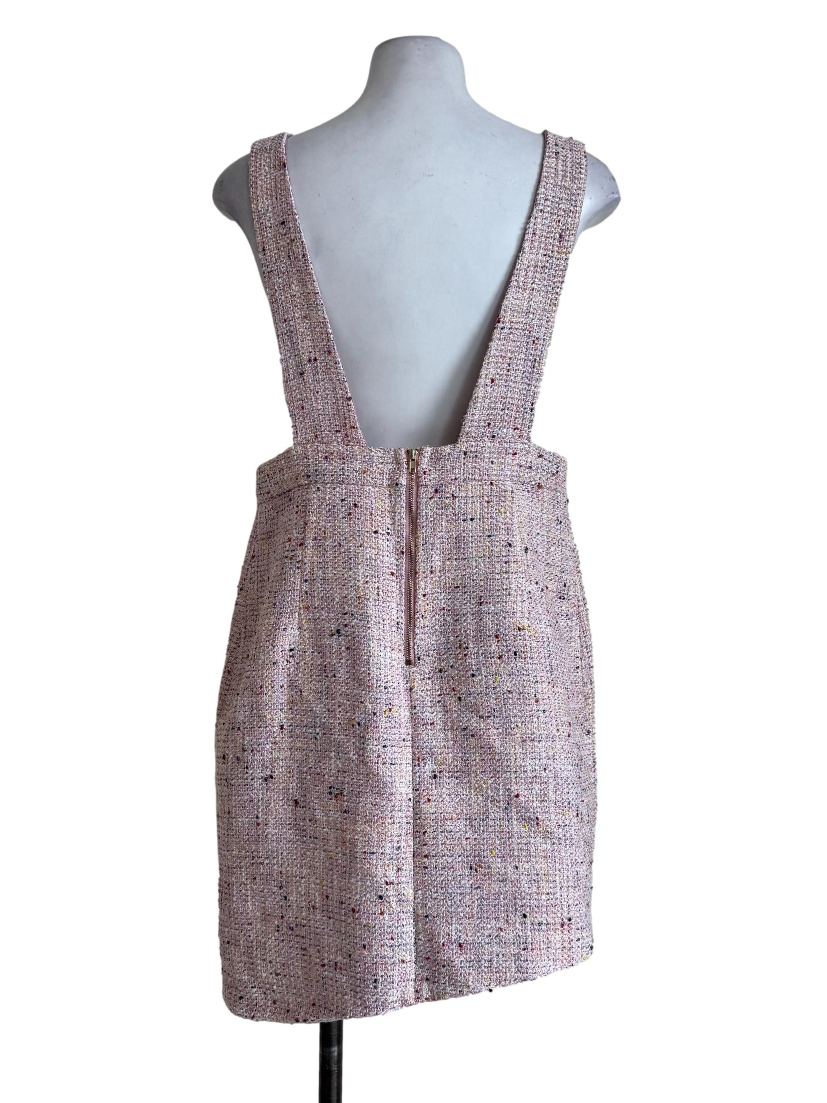 Soft Pink Tweet Sleeveless Dress
