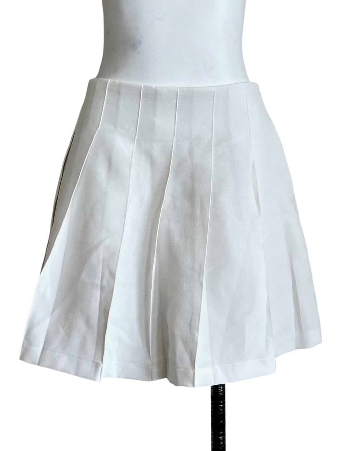 White Pleated Tennis Skorts