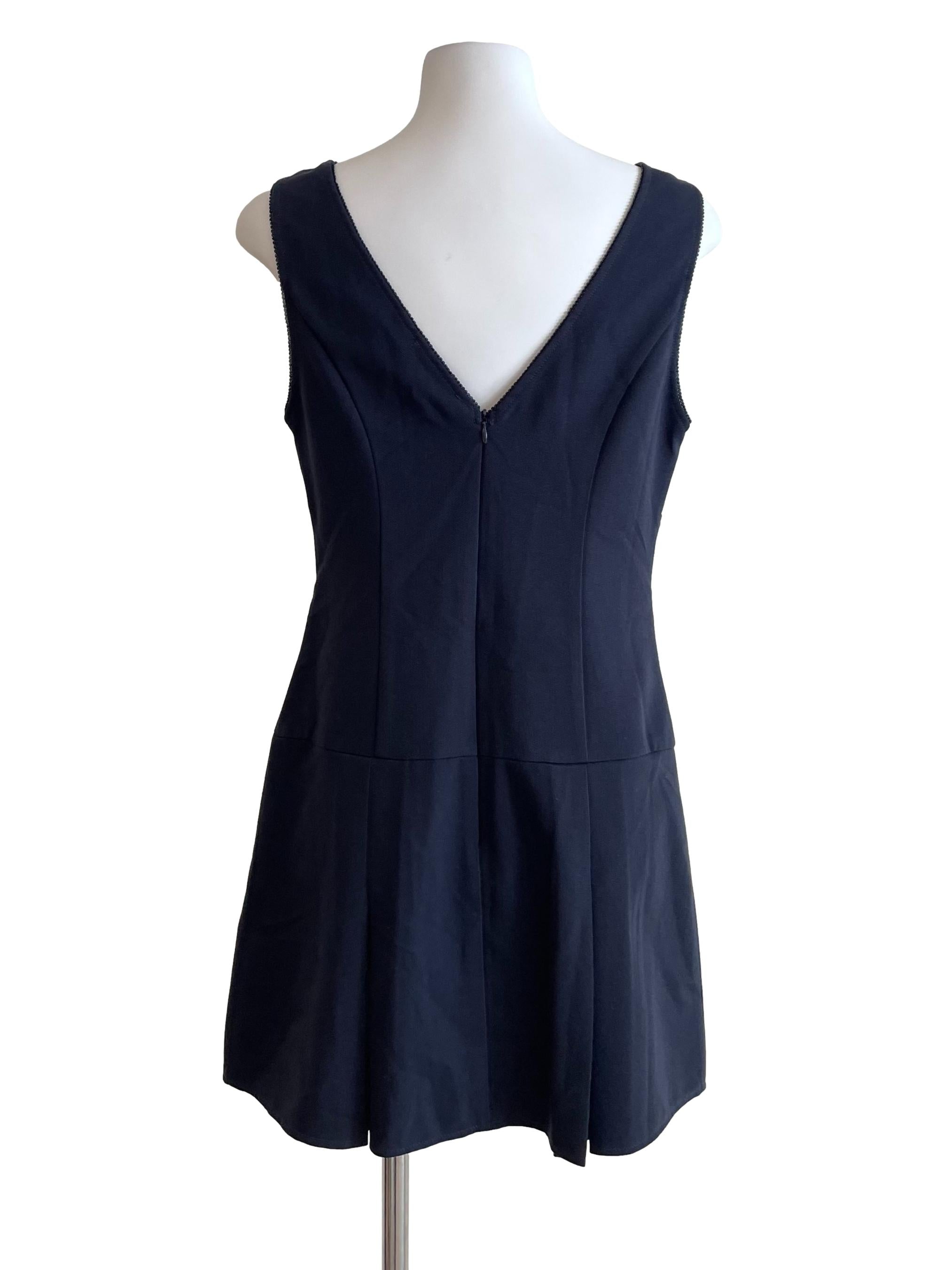 Deep Navy Box Pleated Petite Dress