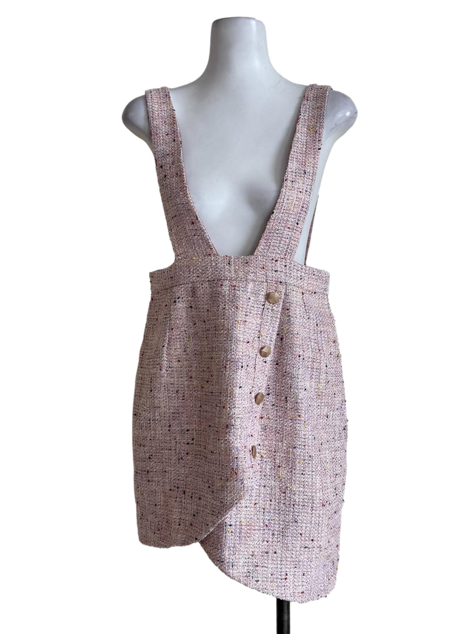 Soft Pink Tweet Sleeveless Dress