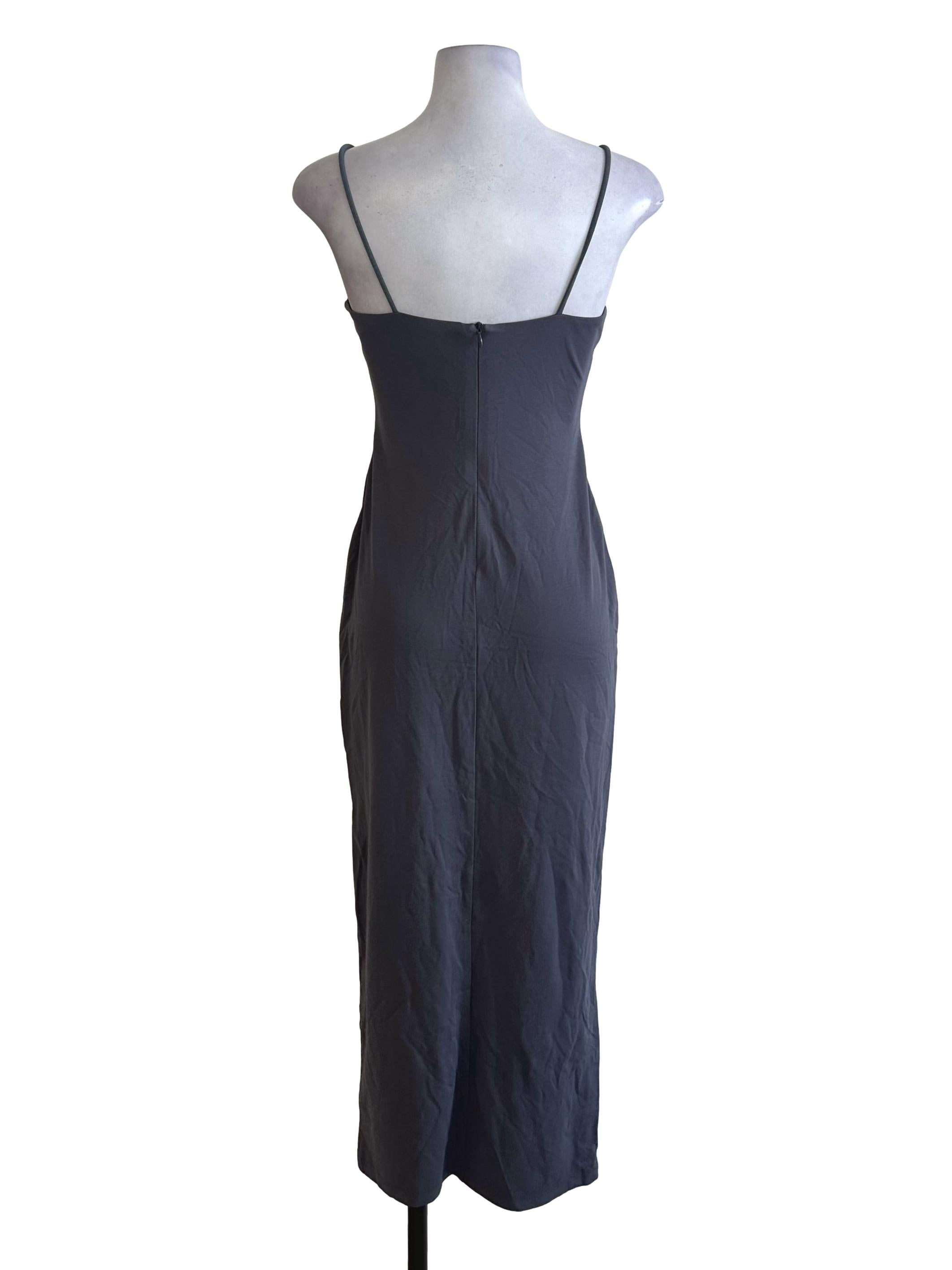 Dark Grey Spaghetti Strap Bodycon Dress