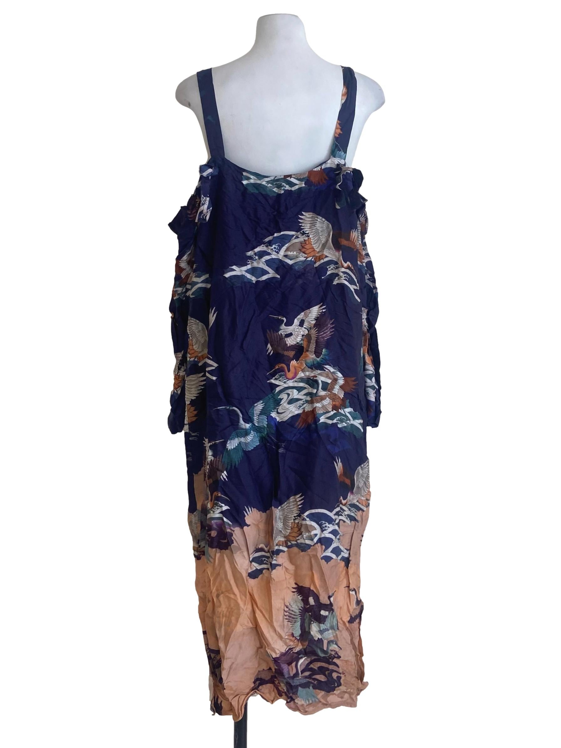 Navy Blue Drop Shoulder Slip Dress