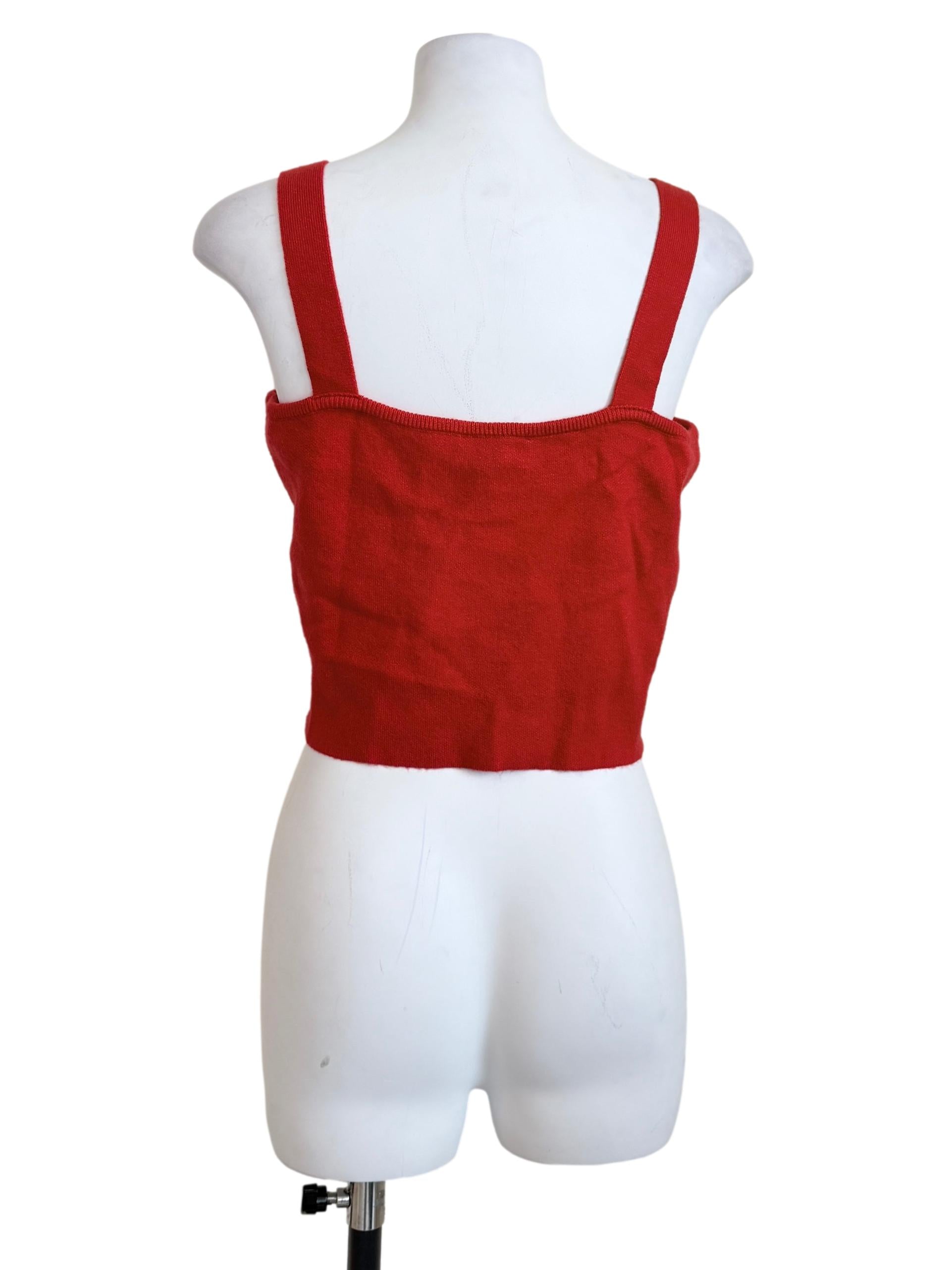 Crimson Red Square Neck Top